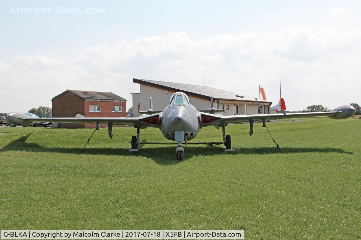 G-BLKA, 1957 De Havilland (F+W Emmen) DH-112 Venom FB.54 C/N 431, De Havilland (F+W Emmen) DH-112 Venom FB.54 at Fishburn Airfield, UK.