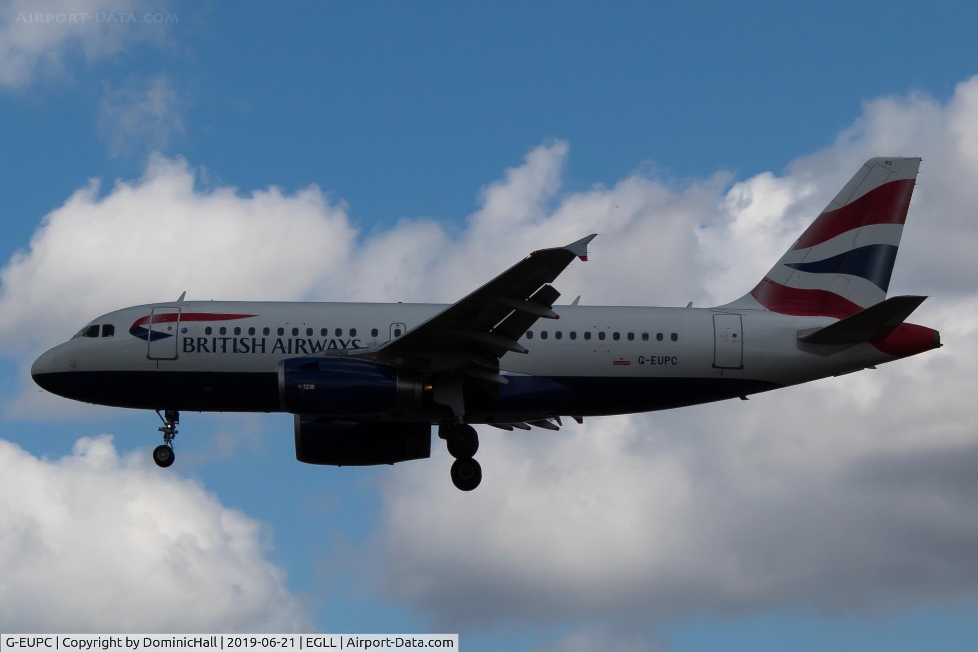 G-EUPC, 1999 Airbus A319-131 C/N 1118, Landing RWY 27L