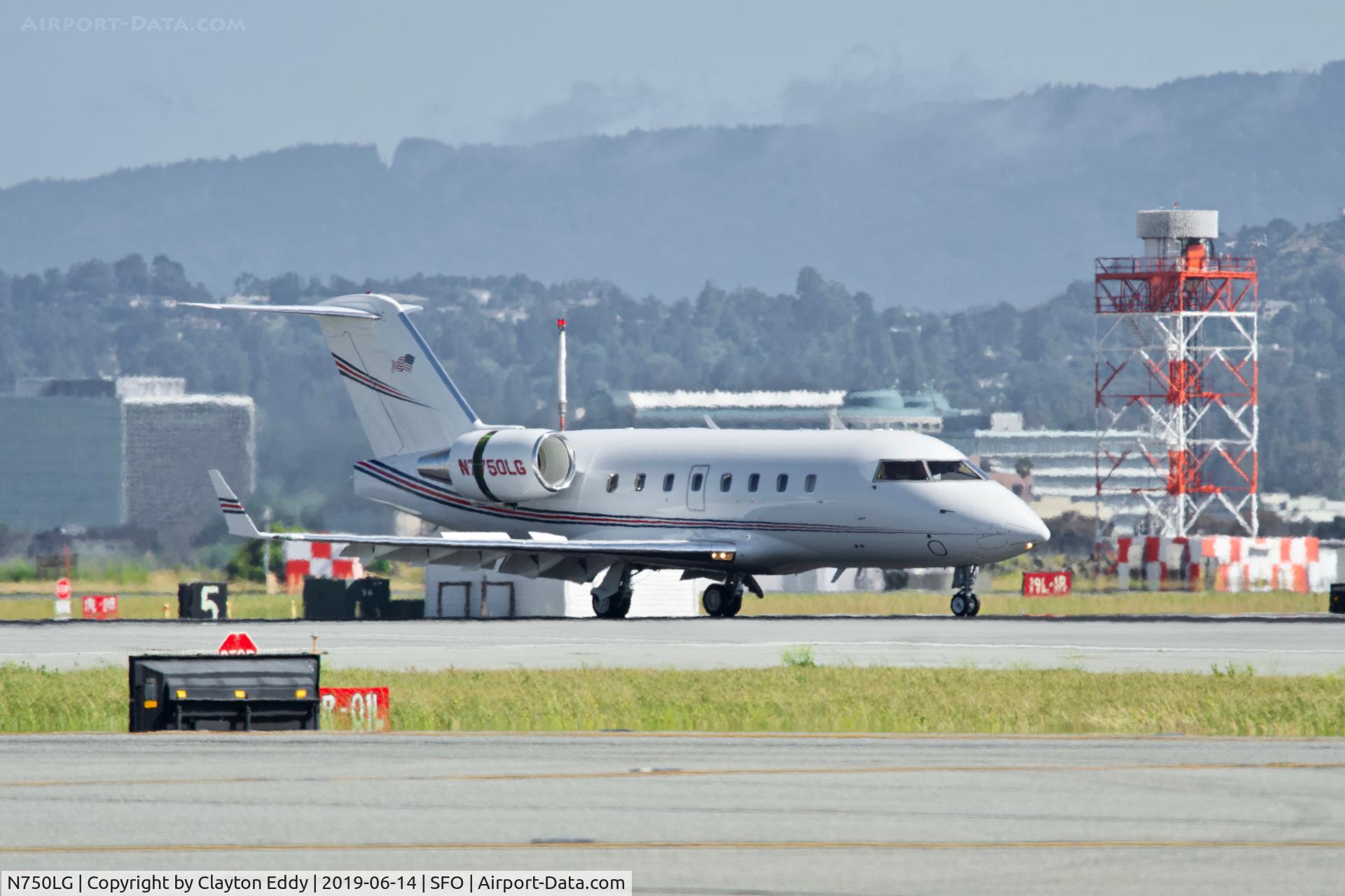N750LG, 1996 Canadair Challenger 601-3R (CL-600-2B16) C/N 5192, SFO 2019.