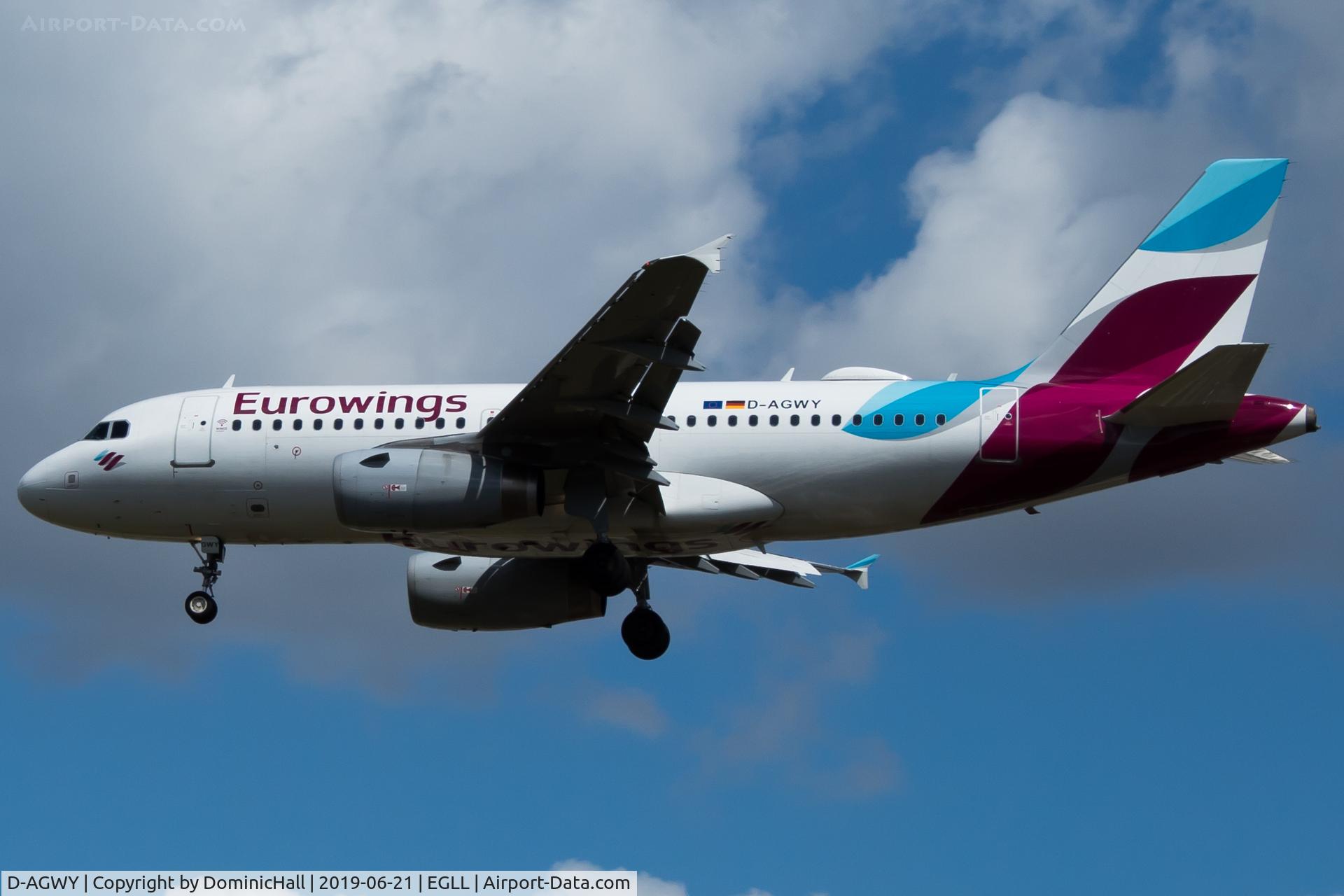 D-AGWY, 2013 Airbus A319-132 C/N 5941, Landing RWY 27L