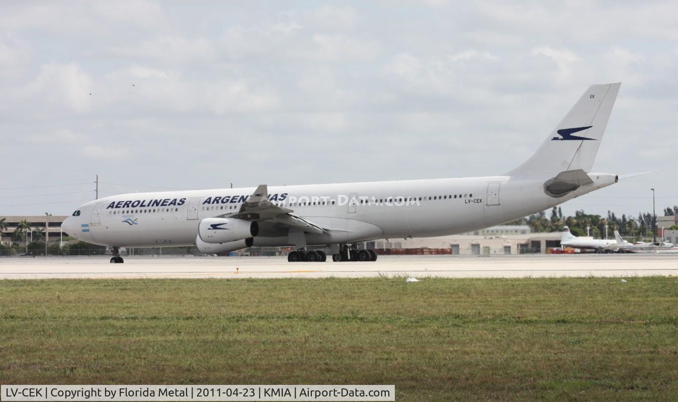 LV-CEK, 1995 Airbus A340-312 C/N 094, MIA spotting