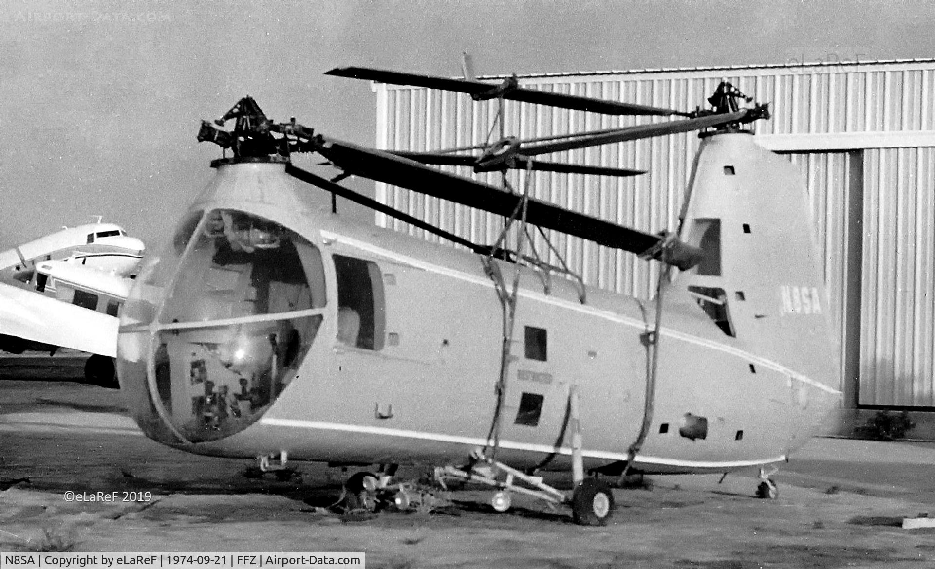 N8SA, Piasecki UH-25B Retriever C/N 128519, One of over 25 H-25s present, although most were ex-USN hulks.Shows the intricate folding gear required