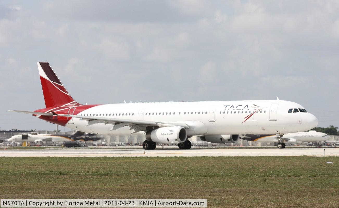 N570TA, Airbus A321-231 C/N 3869, MIA spotting