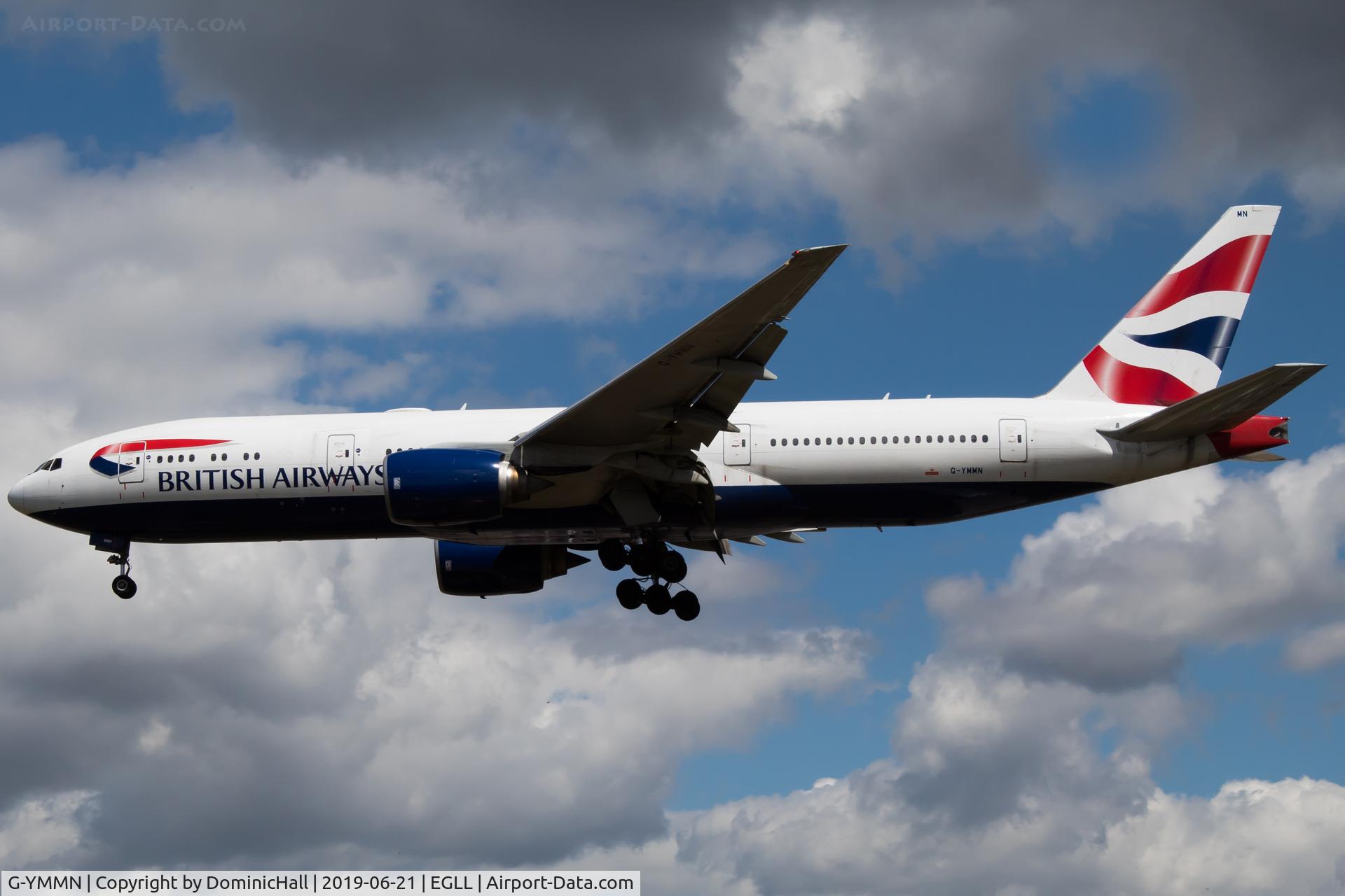 G-YMMN, 2001 Boeing 777-236 C/N 30316, Landing RWY 27L