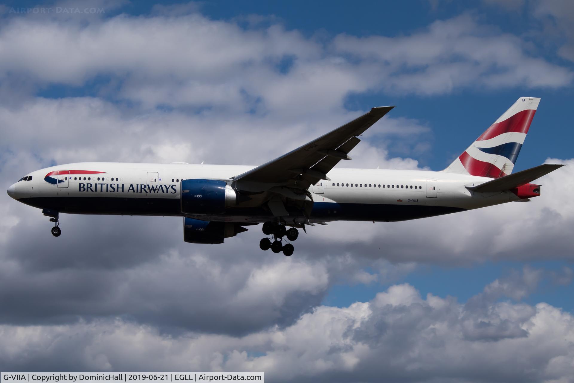 G-VIIA, 1997 Boeing 777-236 C/N 27483, Landing RWY 27L