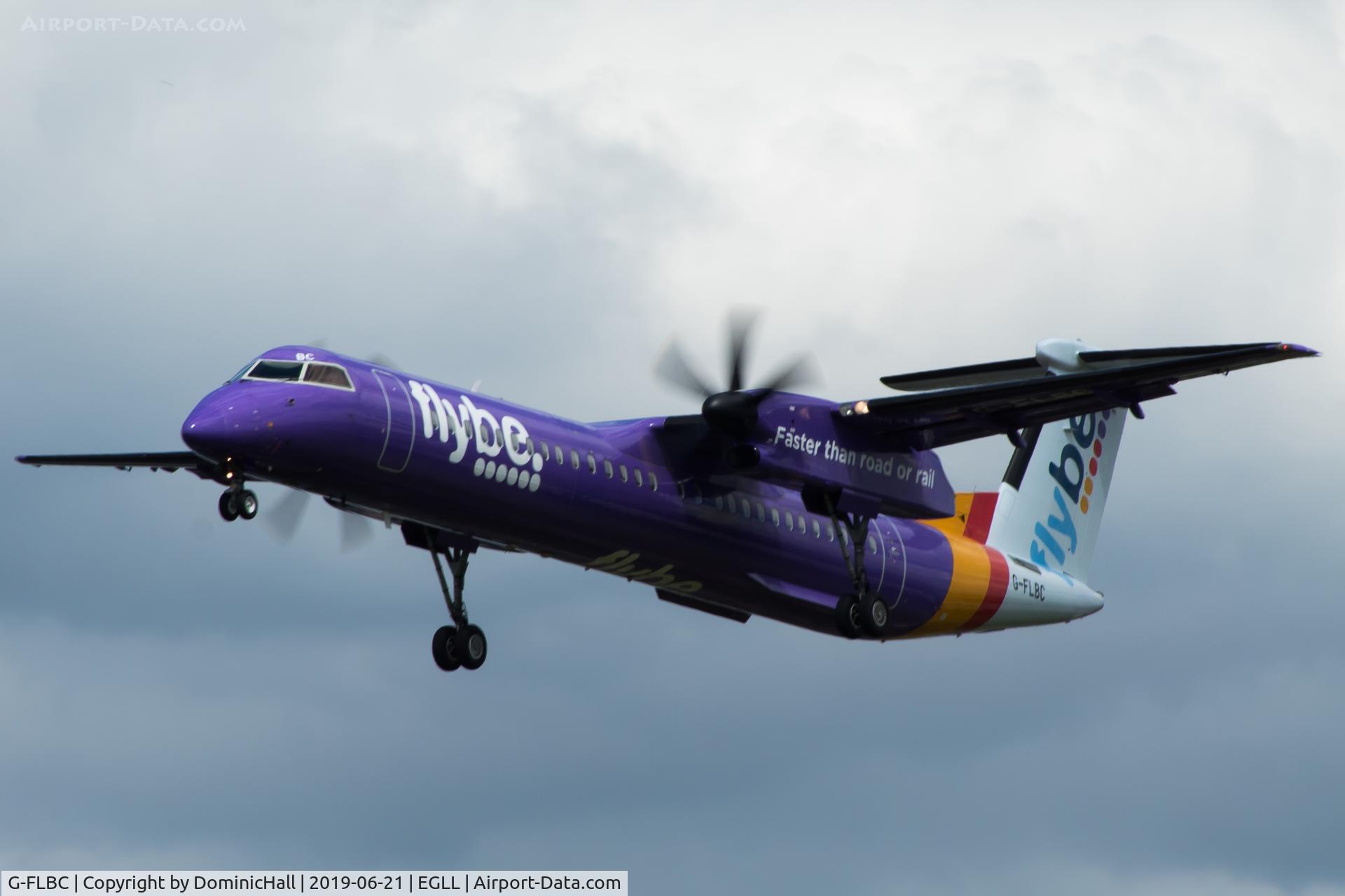 G-FLBC, 2009 De Havilland Canada DHC-8-402Q Dash 8 C/N 4257, Landing RWY 27L