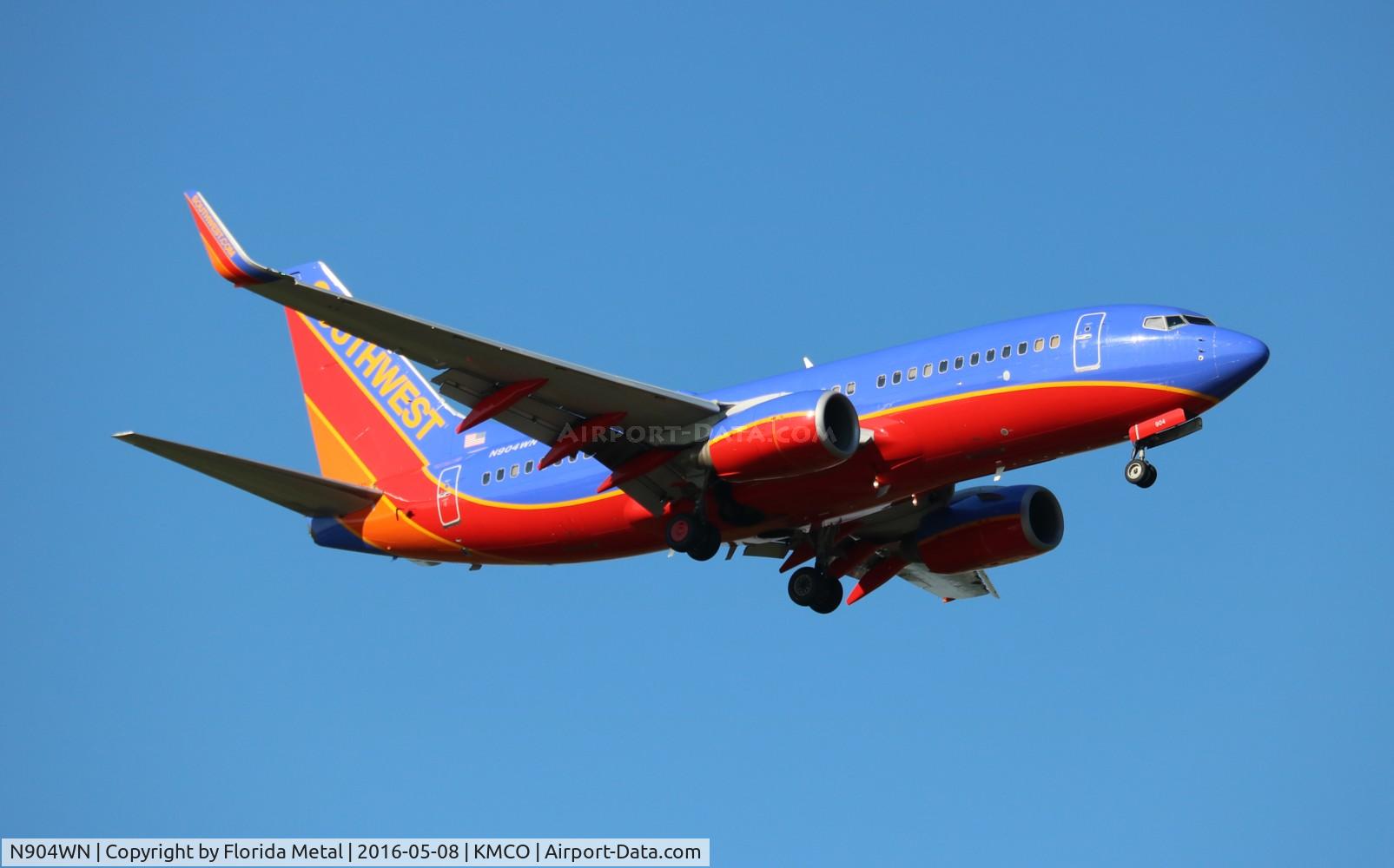 N904WN, 2008 Boeing 737-7H4 C/N 36616, MCO spotting