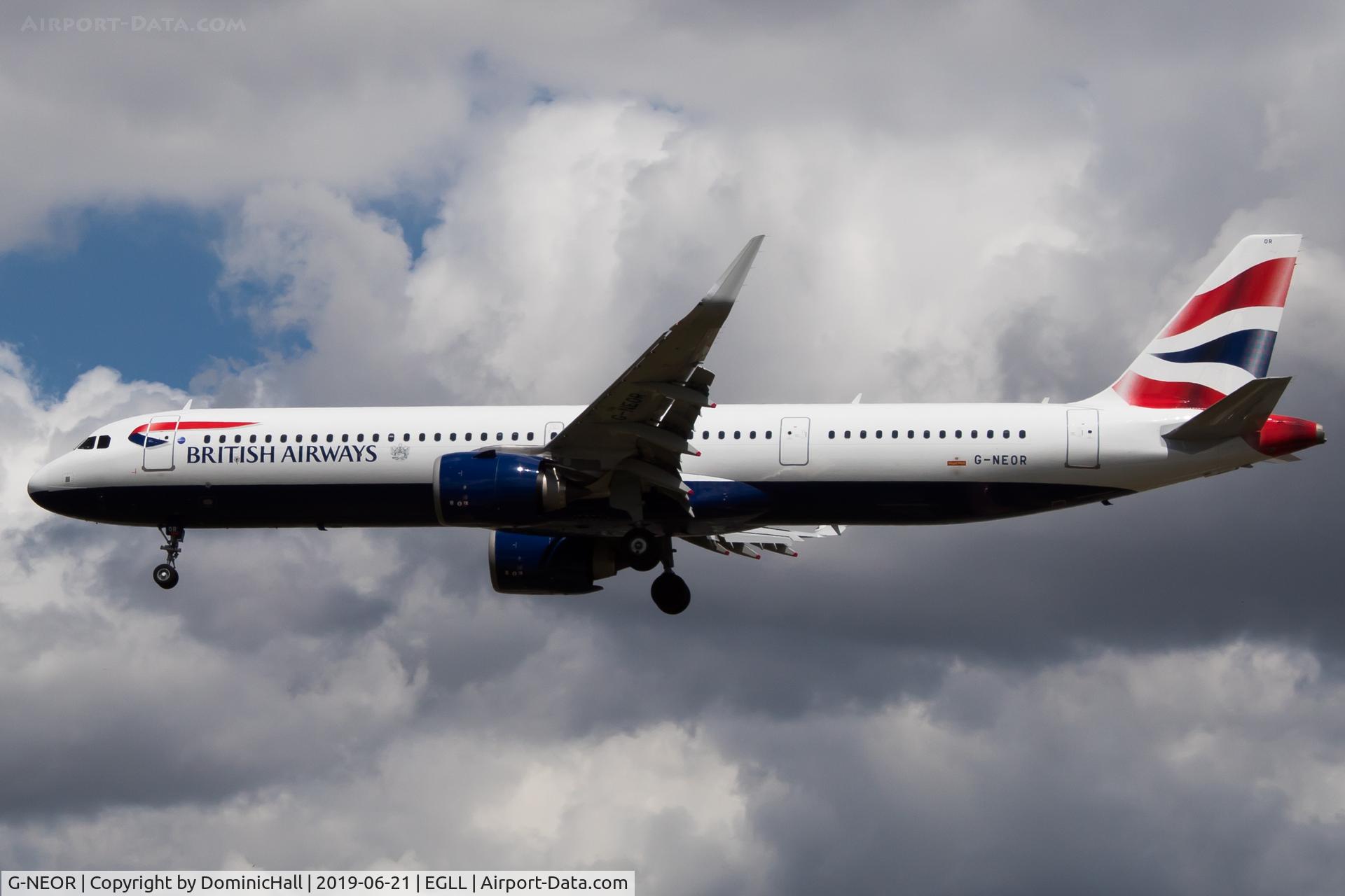 G-NEOR, 2018 Airbus A321-251NX C/N 8526, Landing RWY 27L