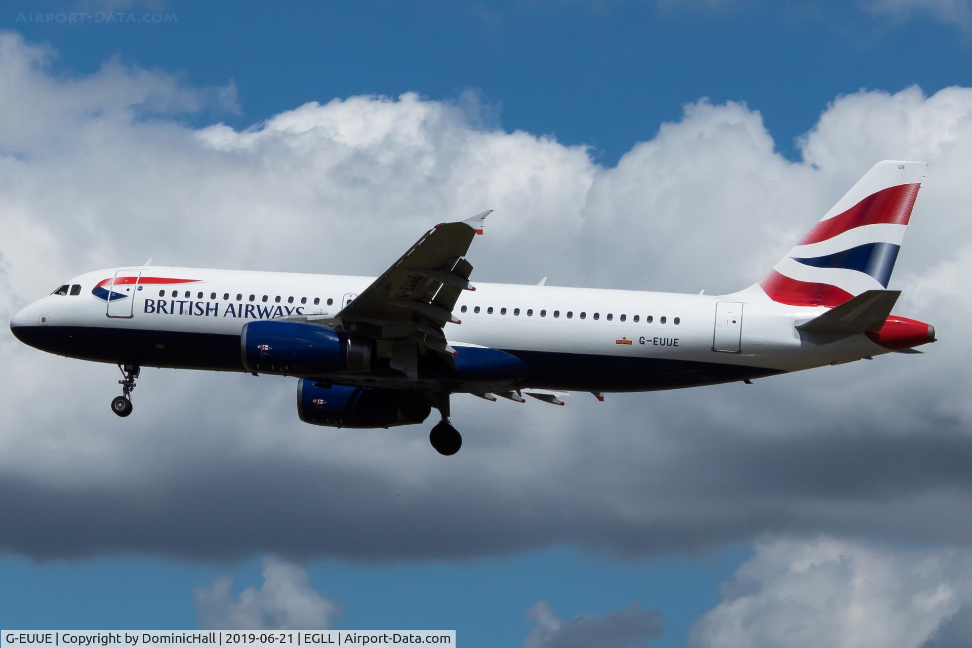 G-EUUE, 2002 Airbus A320-232 C/N 1782, Landing RWY 27L