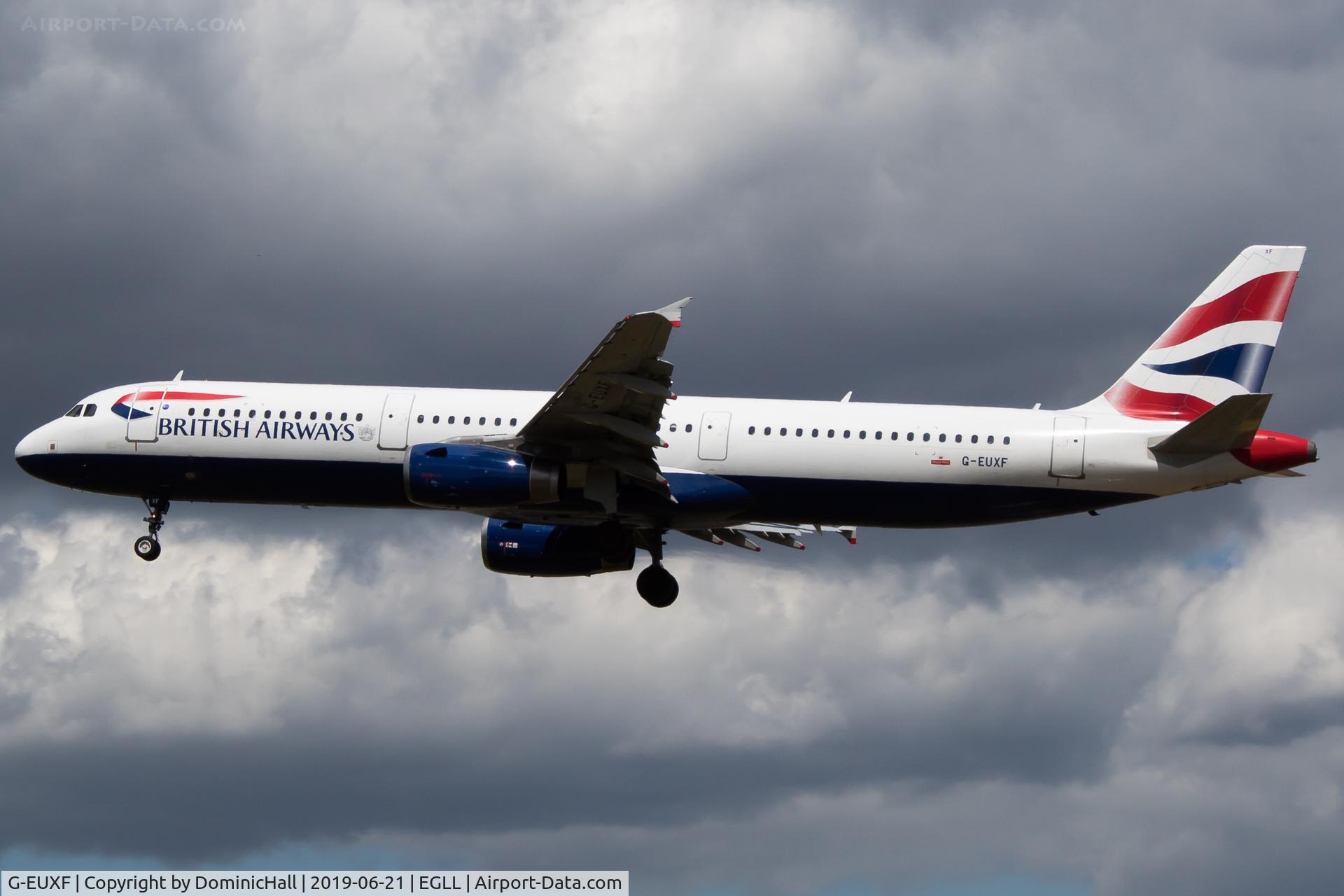 G-EUXF, 2004 Airbus A321-231 C/N 2324, Landing RWY 27L