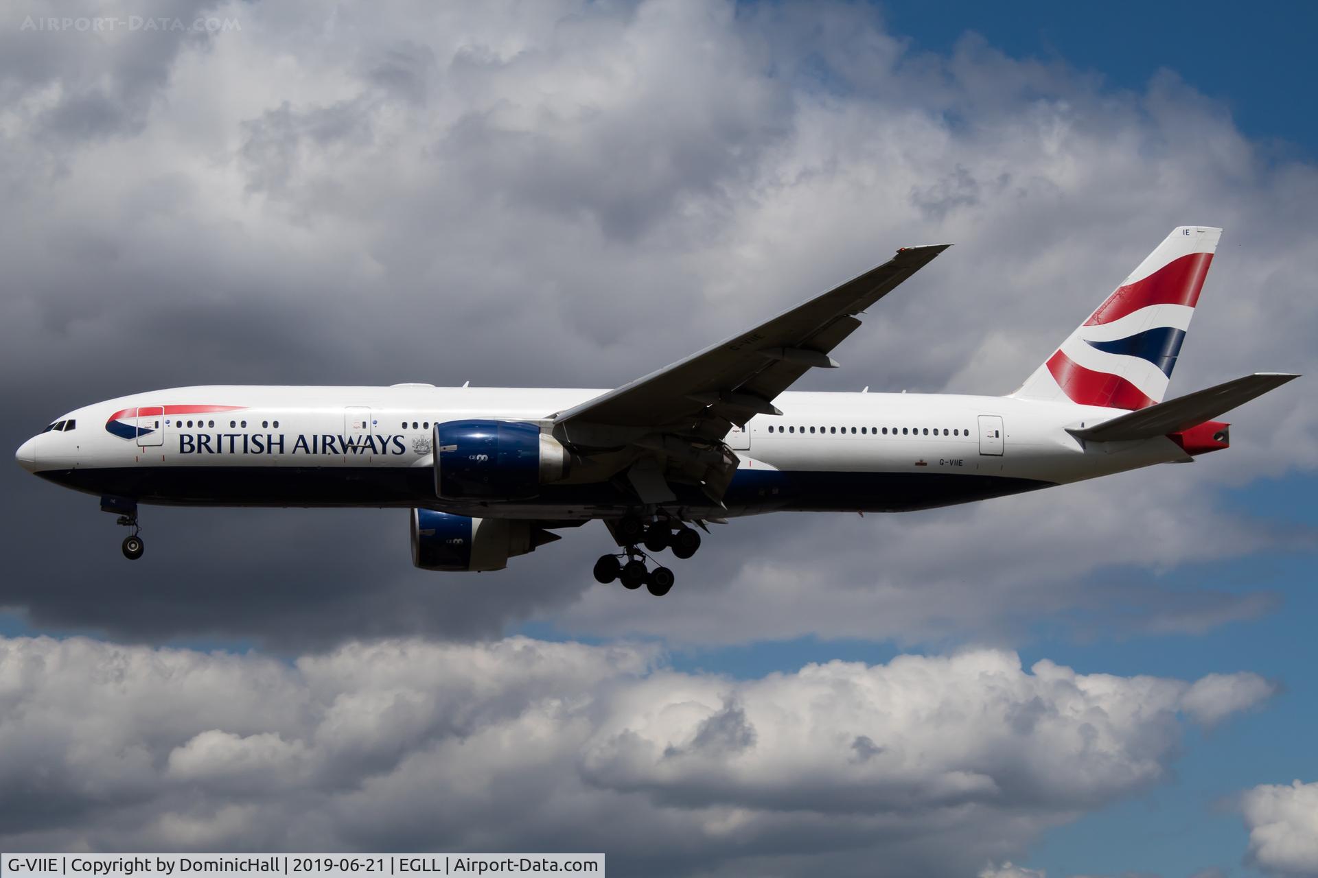 G-VIIE, 1997 Boeing 777-236 C/N 27487, Landing RWY 27L