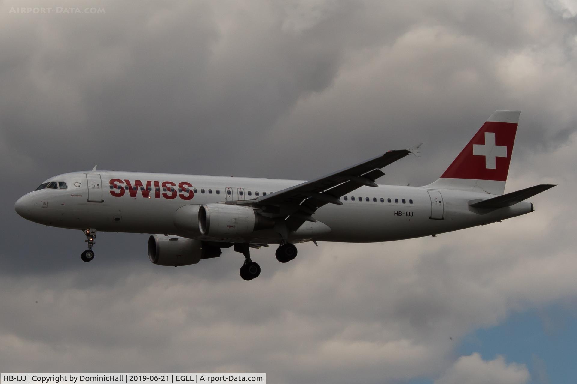 HB-IJJ, 1996 Airbus A320-214 C/N 585, Landing RWY 27L