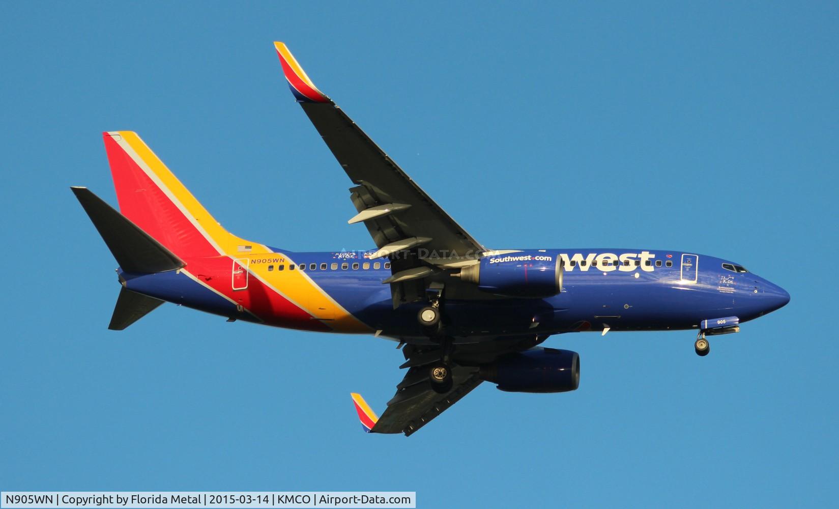 N905WN, 2008 Boeing 737-7H4 C/N 36617, MCO spotting