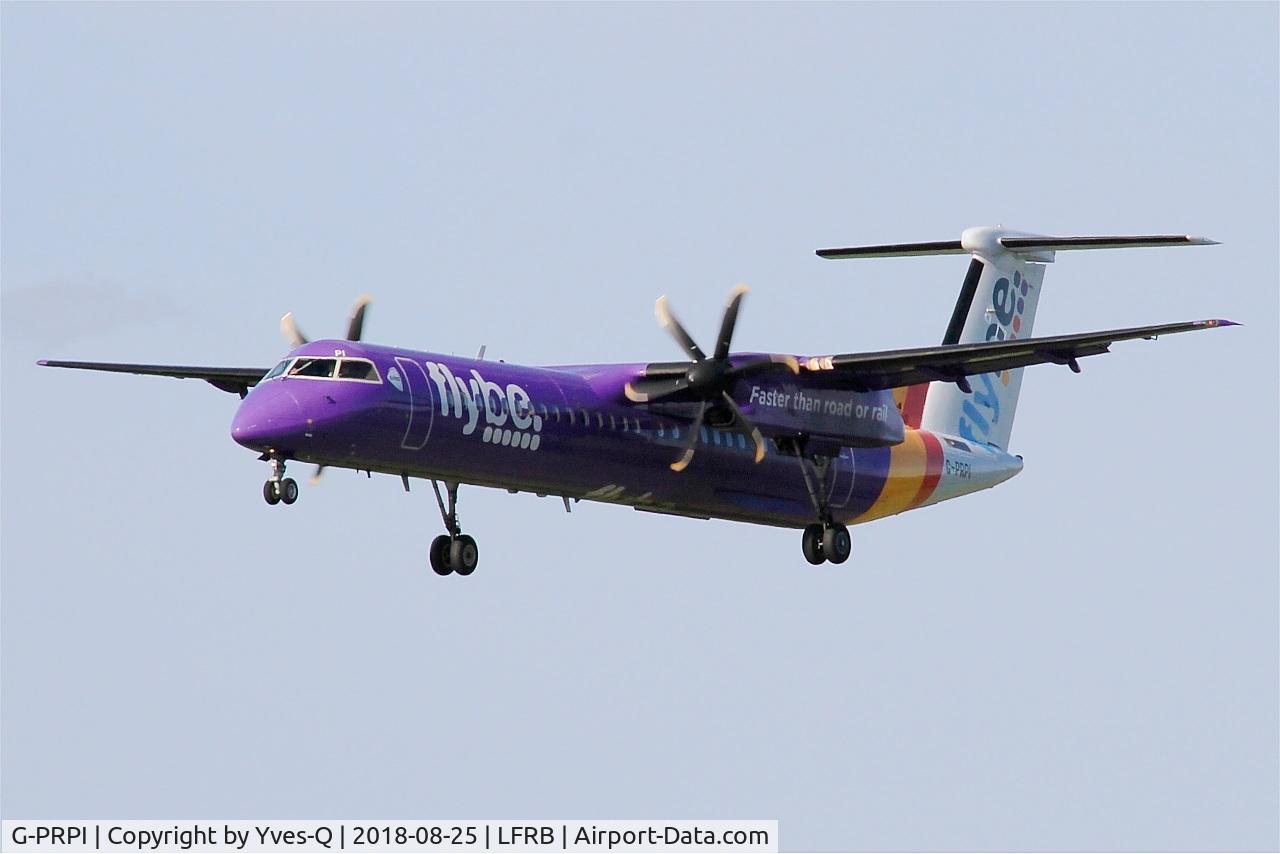 G-PRPI, 2008 Bombardier DHC-8-402 Dash 8 C/N 4204, Bombardier DHC-8-402 Dash 8, Short approach rwy 25L, Brest-Bretagne airport (LFRB-BES)