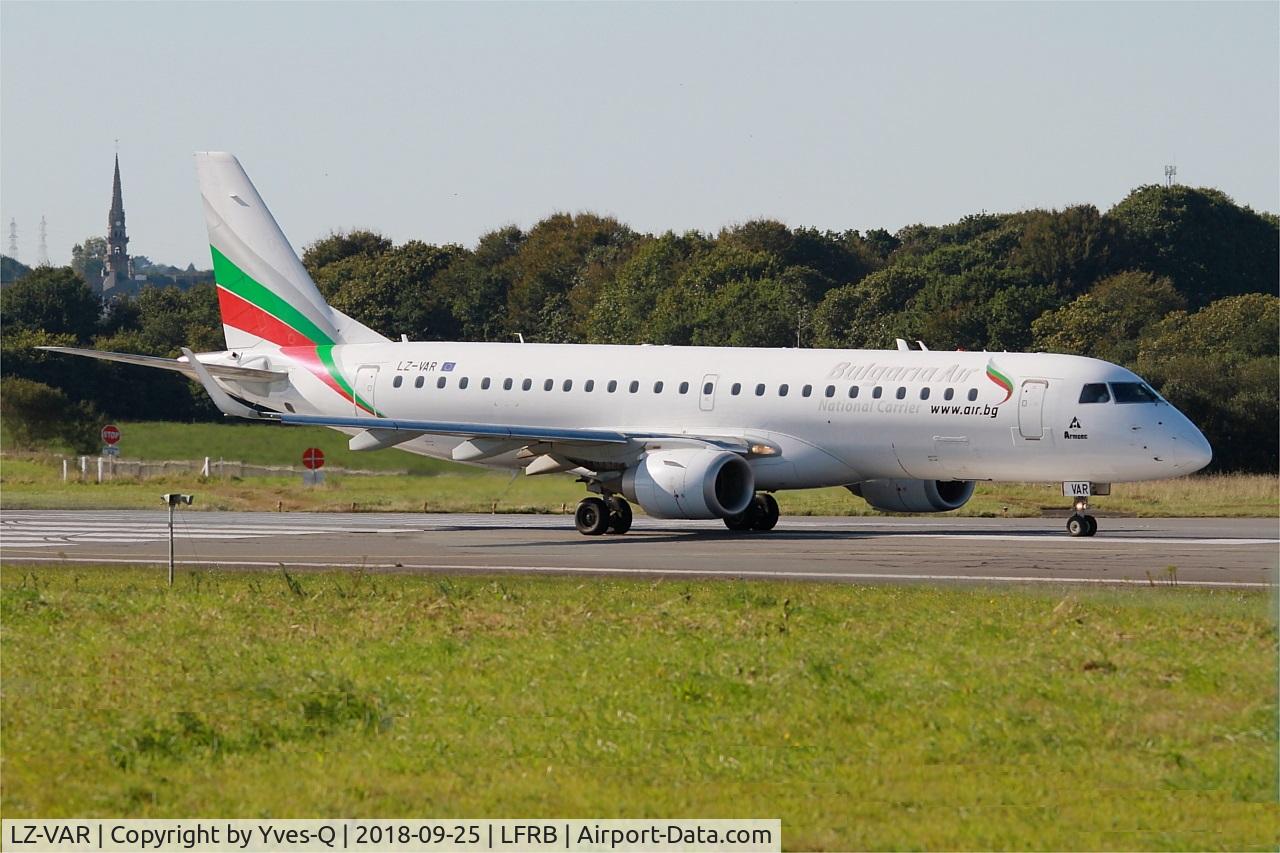 LZ-VAR, 2012 Embraer 190AR (ERJ-190-100IGW) C/N 19000496, Embraer 190AR, Ready to take off rwy 07R, Brest-Guipavas Airport (LFRB-BES)