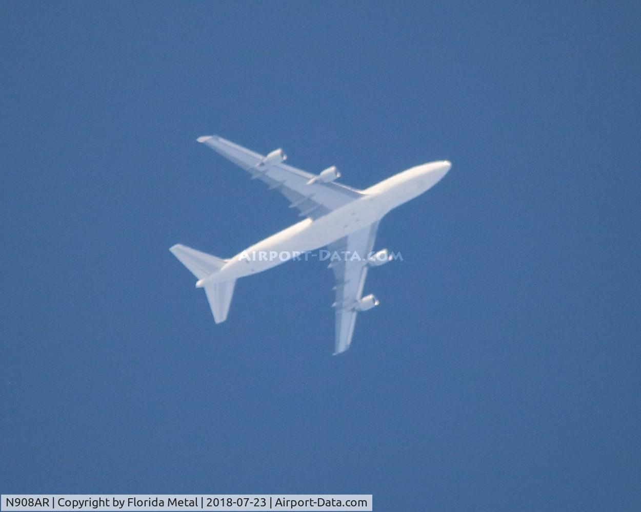 N908AR, 1997 Boeing 747-412F/SCD C/N 28026, in flight ANC-ORD over Oshkosh WI