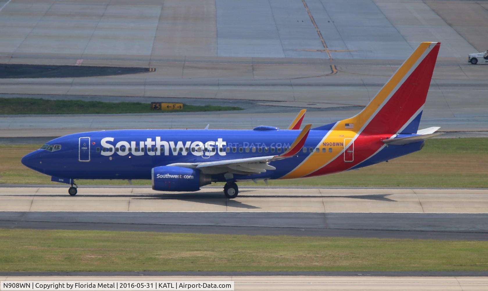 N908WN, 2008 Boeing 737-7H4 C/N 36620, ATL spotting