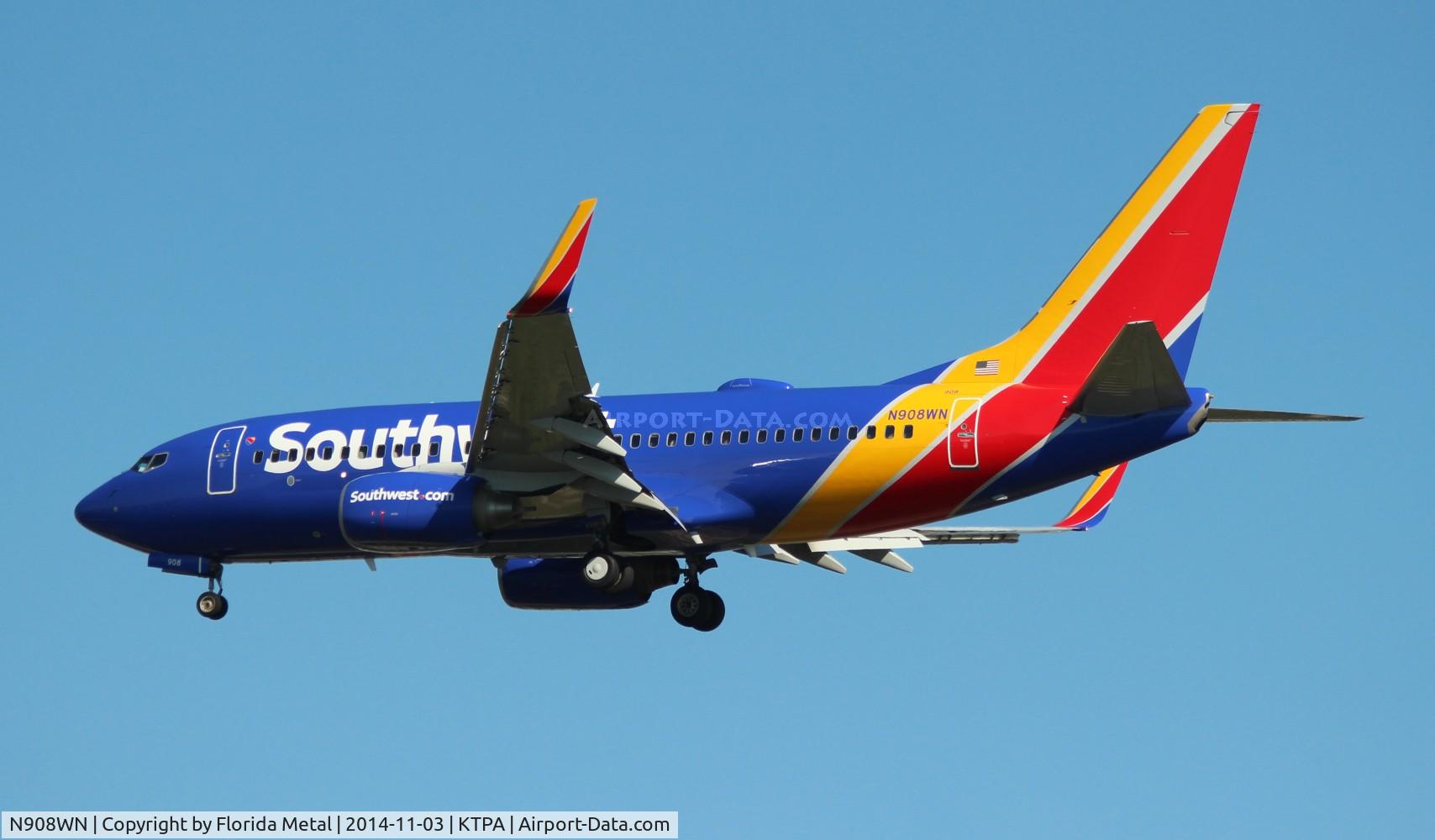 N908WN, 2008 Boeing 737-7H4 C/N 36620, TPA spotting