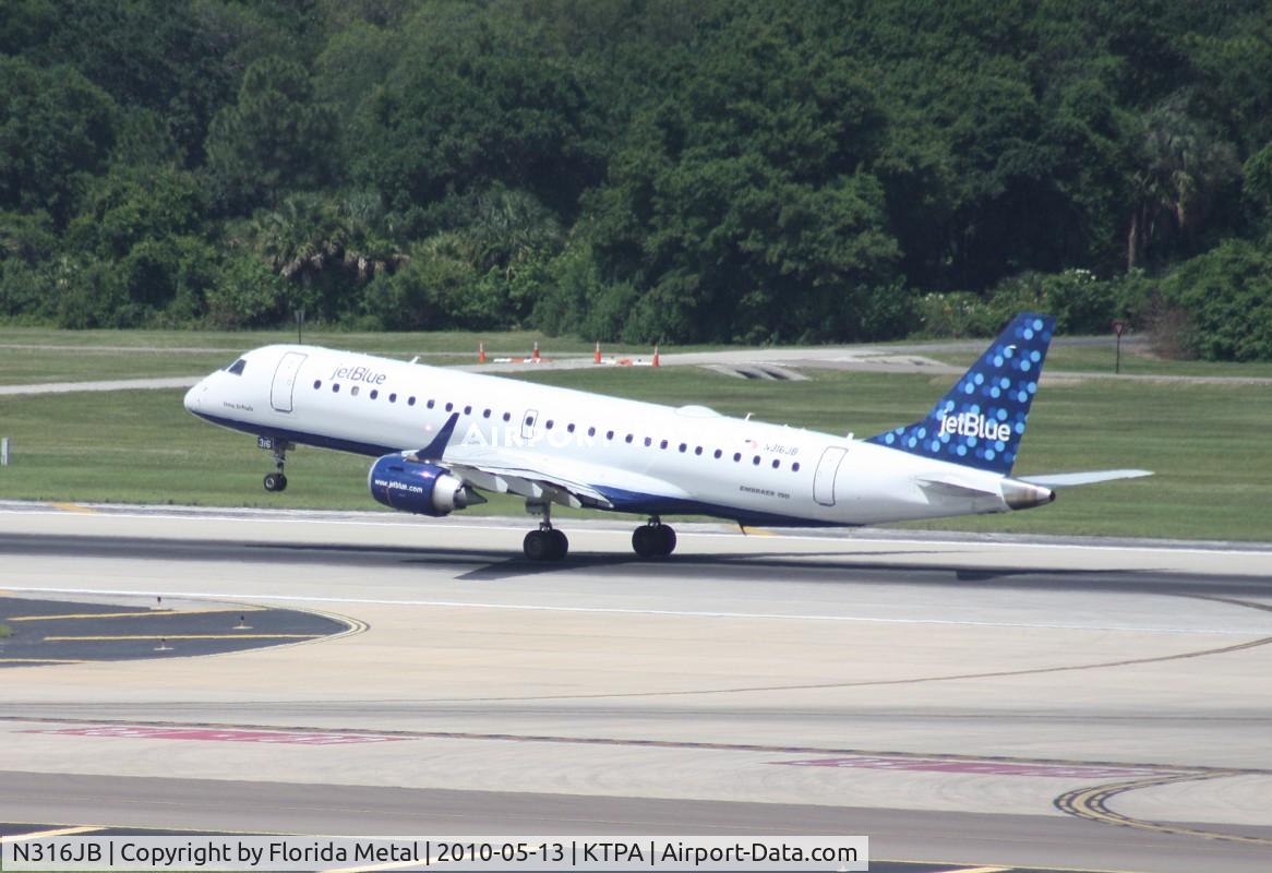 N316JB, Embraer ERJ-190-100 IGW 190AR C/N 19000292, TPA spotting