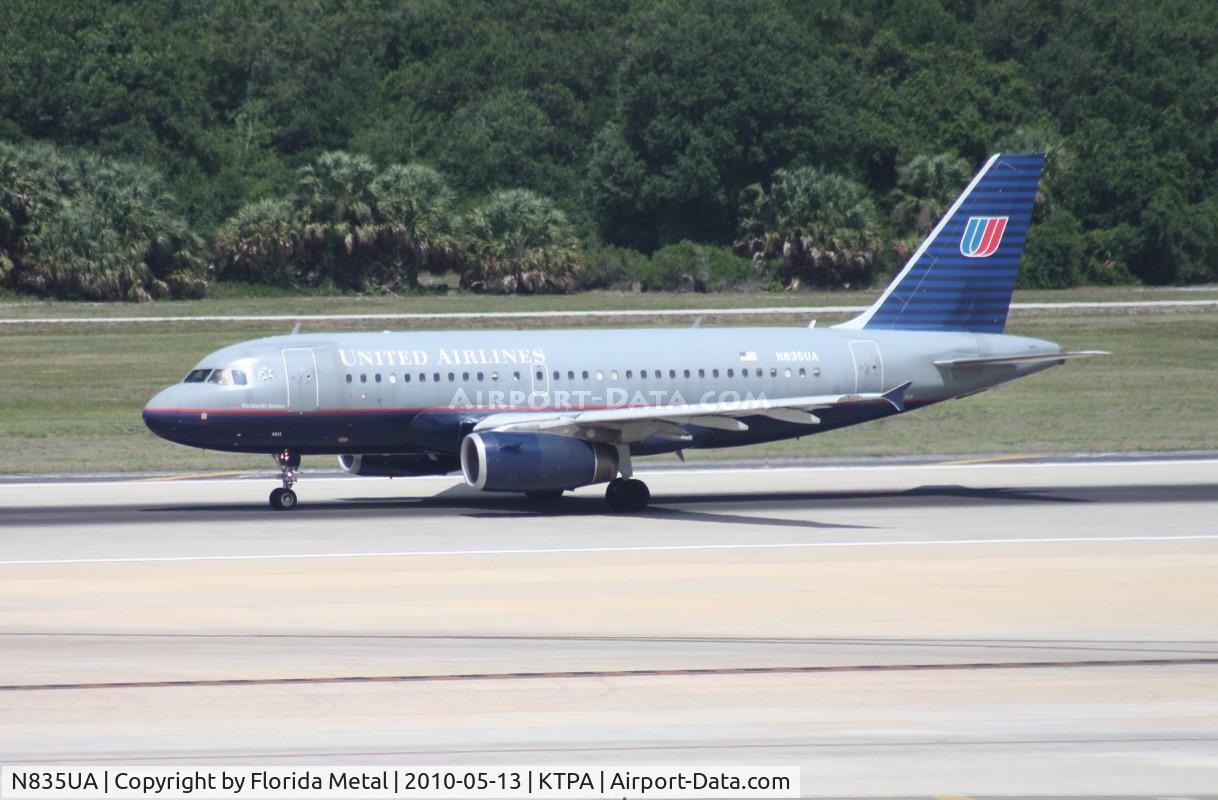 N835UA, 2001 Airbus A319-131 C/N 1426, TPA spotting