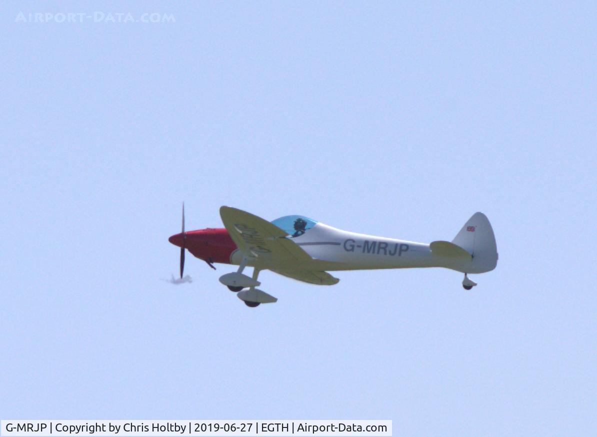 G-MRJP, 2011 Silence Twister C/N LAA 329-14972, Taking off from Old Warden (with a 'ghost' under its prop.)