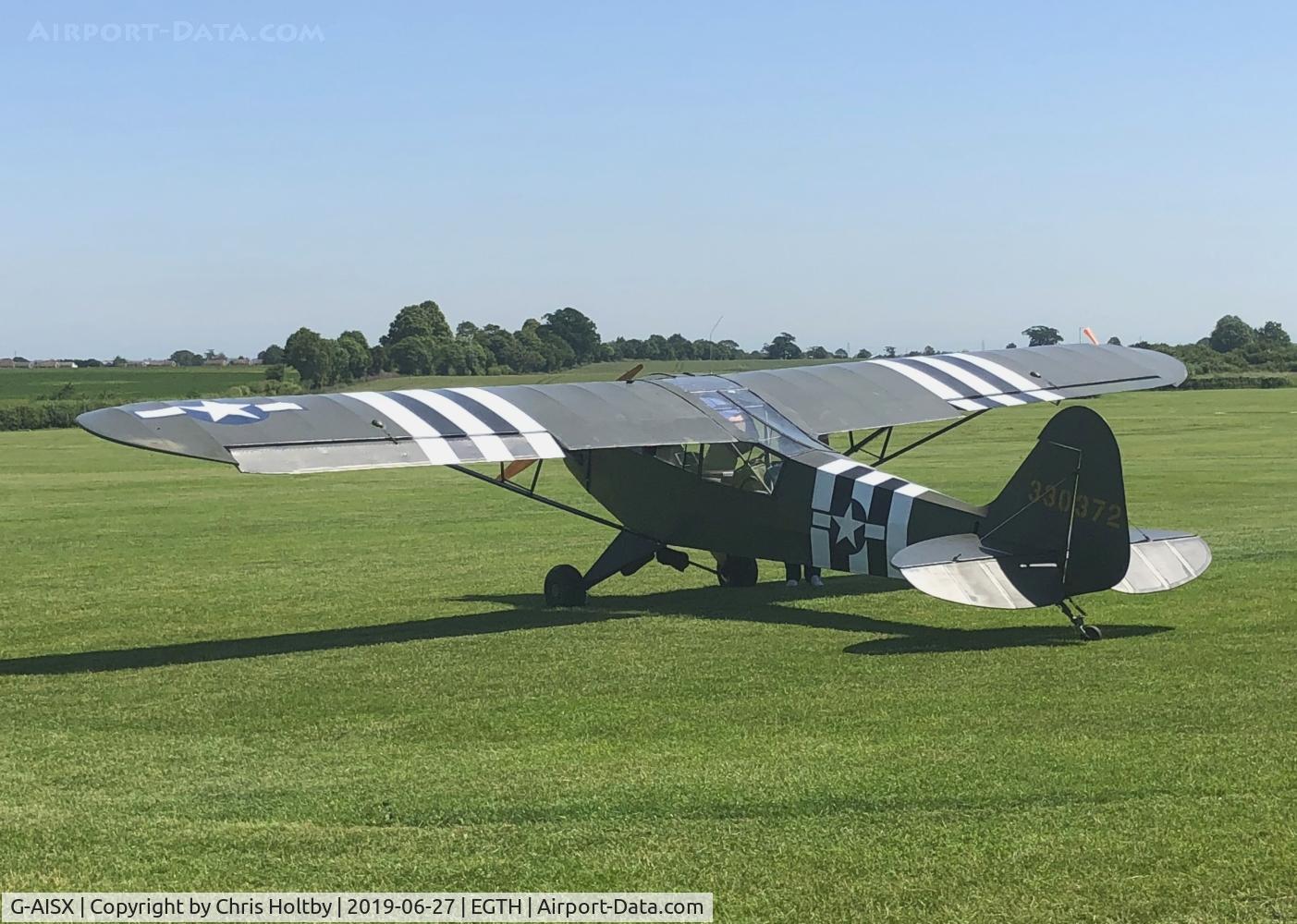 G-AISX, 1943 Piper L-4H Grasshopper (J3C-65D) C/N 11663, Visiting Old Warden from Booker.