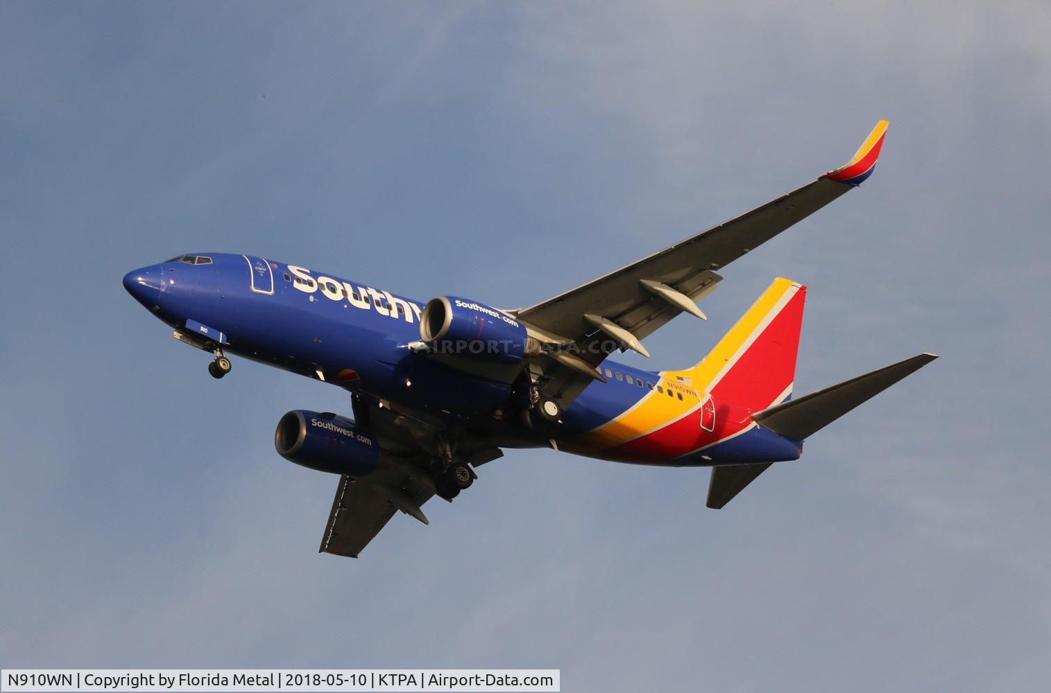 N910WN, 2008 Boeing 737-7H4 C/N 36618, TPA spotting