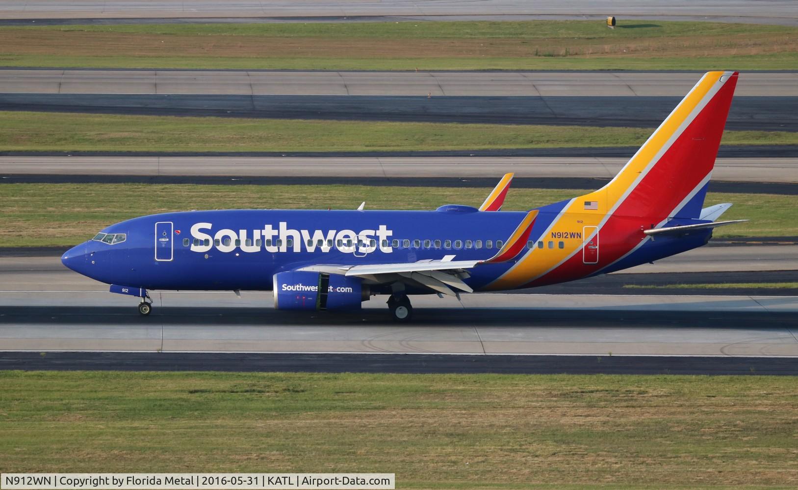 N912WN, 2008 Boeing 737-7H4 C/N 36621, ATL spotting