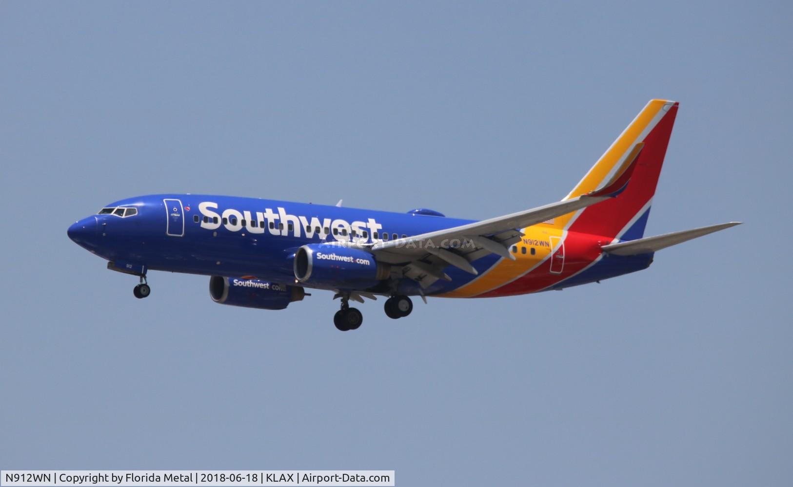 N912WN, 2008 Boeing 737-7H4 C/N 36621, LAX spotting