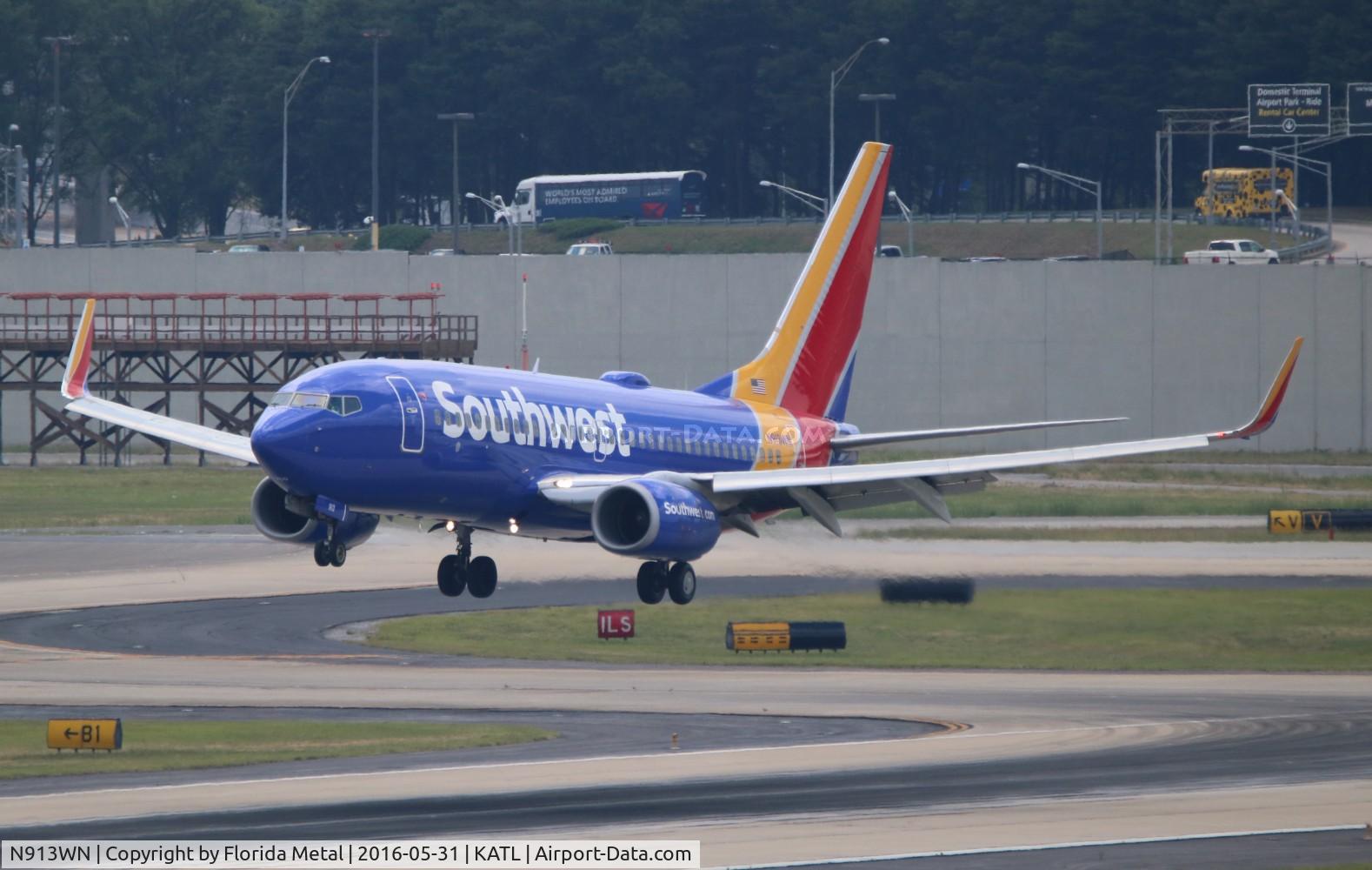 N913WN, 2008 Boeing 737-7H4 C/N 29840, ATL spotting