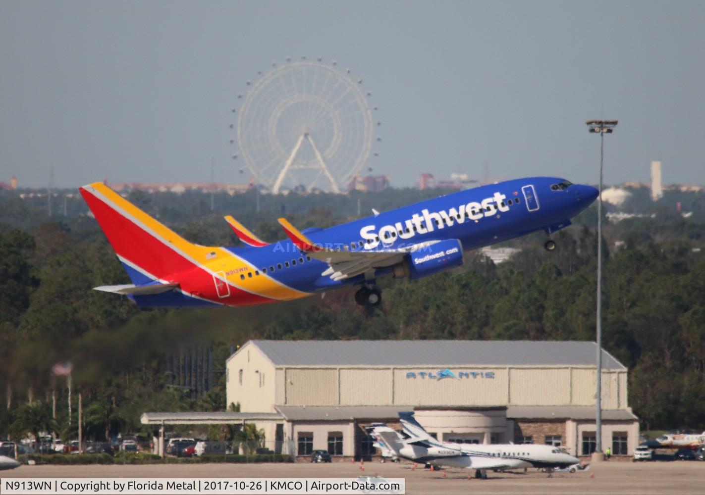N913WN, 2008 Boeing 737-7H4 C/N 29840, MCO spotting