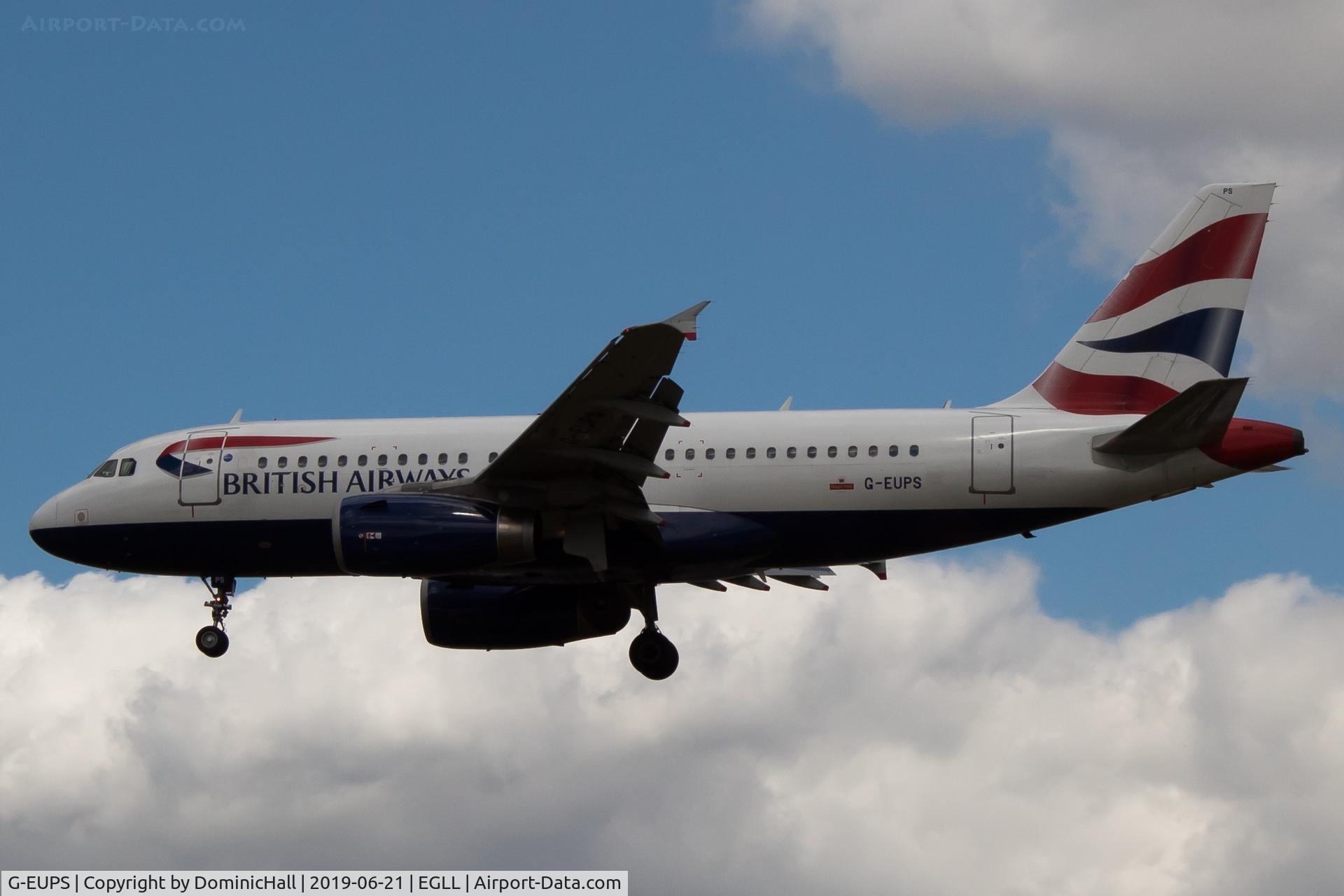 G-EUPS, 2000 Airbus A319-131 C/N 1338, Landing RWY 27L
