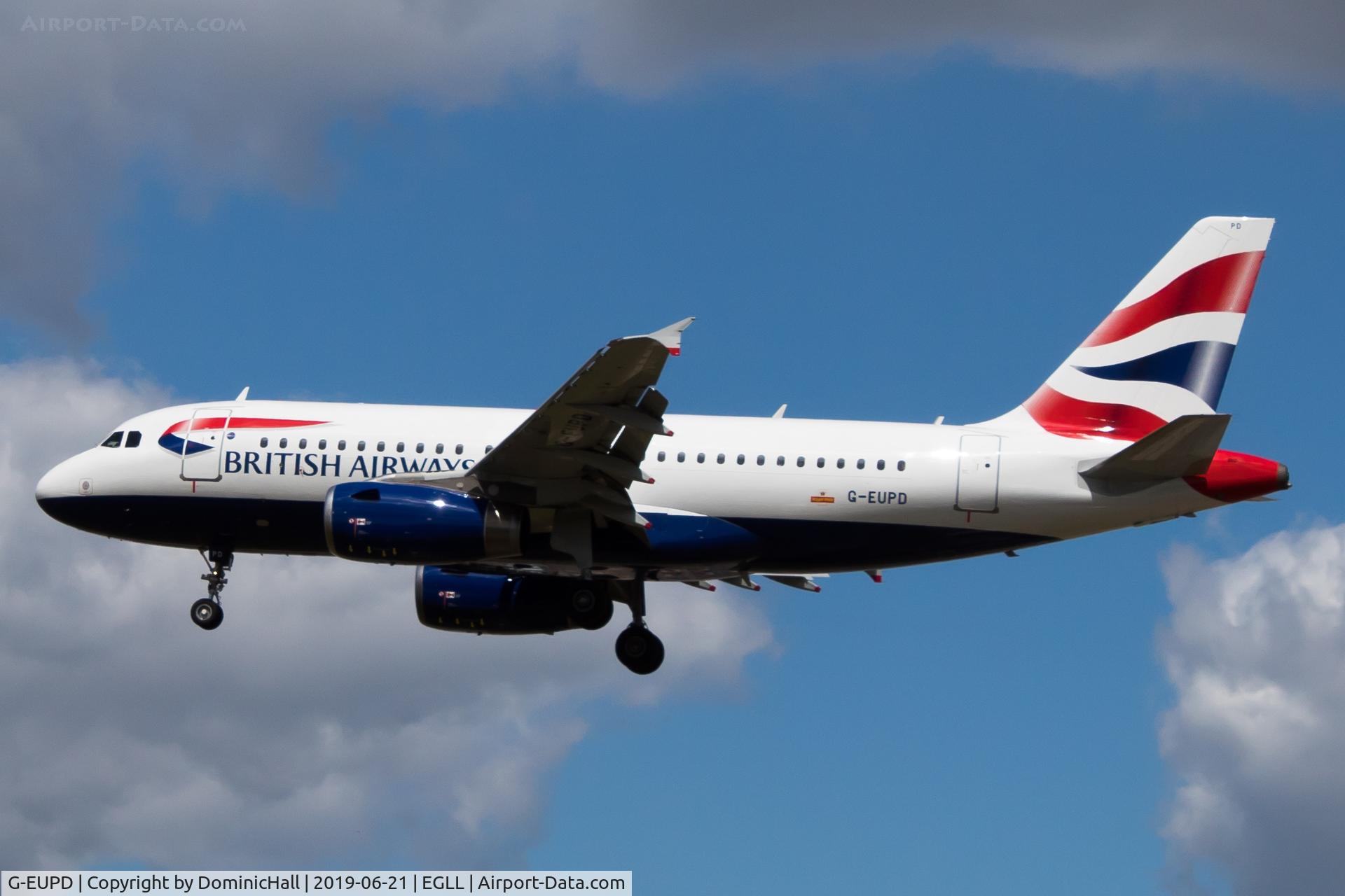 G-EUPD, 1999 Airbus A319-131 C/N 1142, Landing RWY 27L