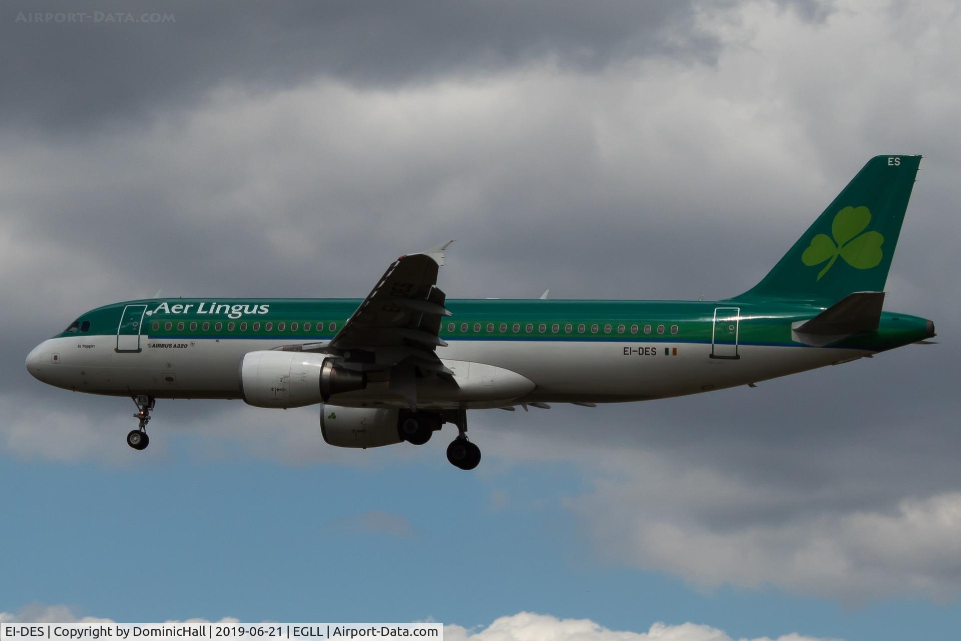 EI-DES, 2005 Airbus A320-214 C/N 2635, Landing RWY 27L