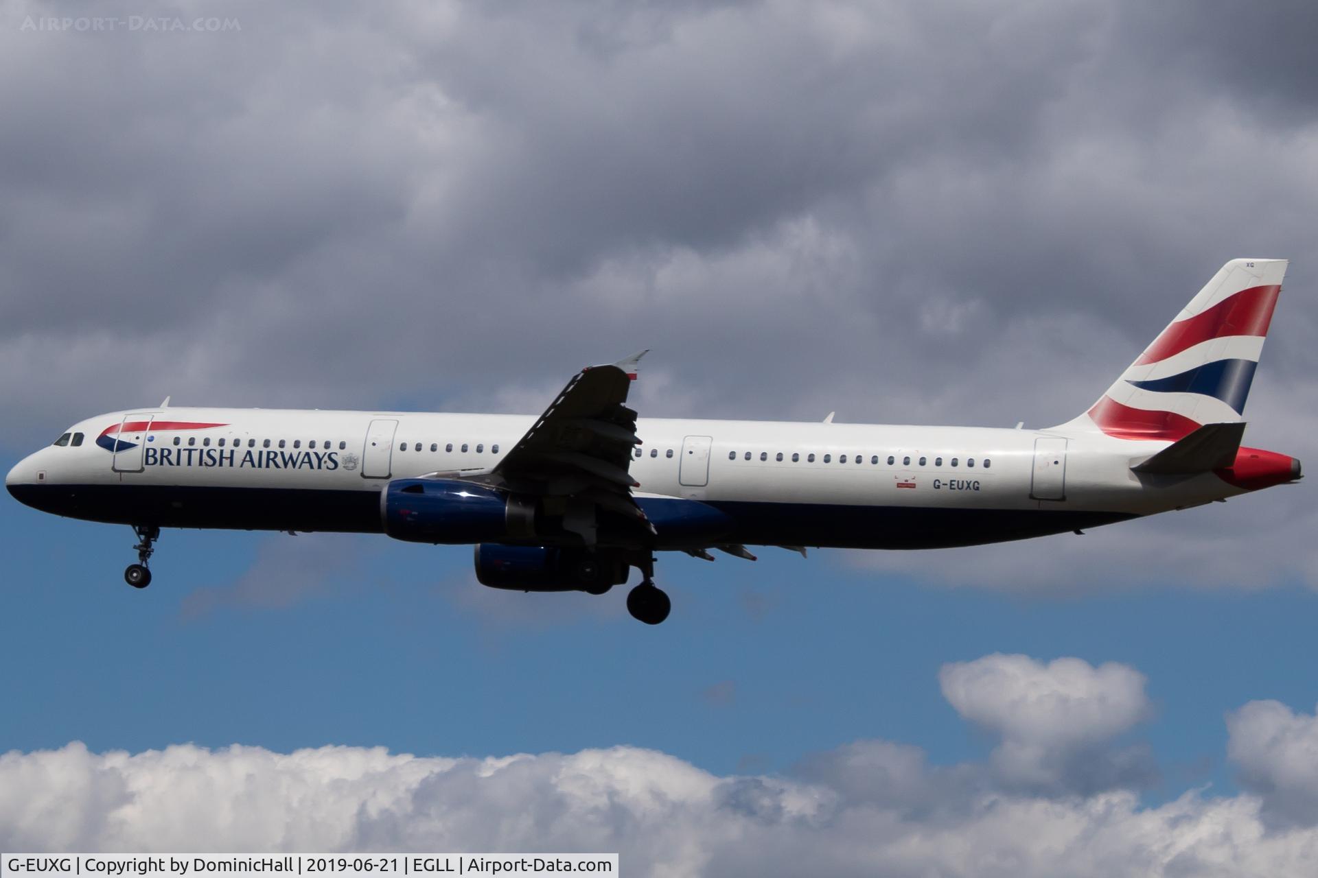 G-EUXG, 2004 Airbus A321-231 C/N 2351, Landing RWY 27L