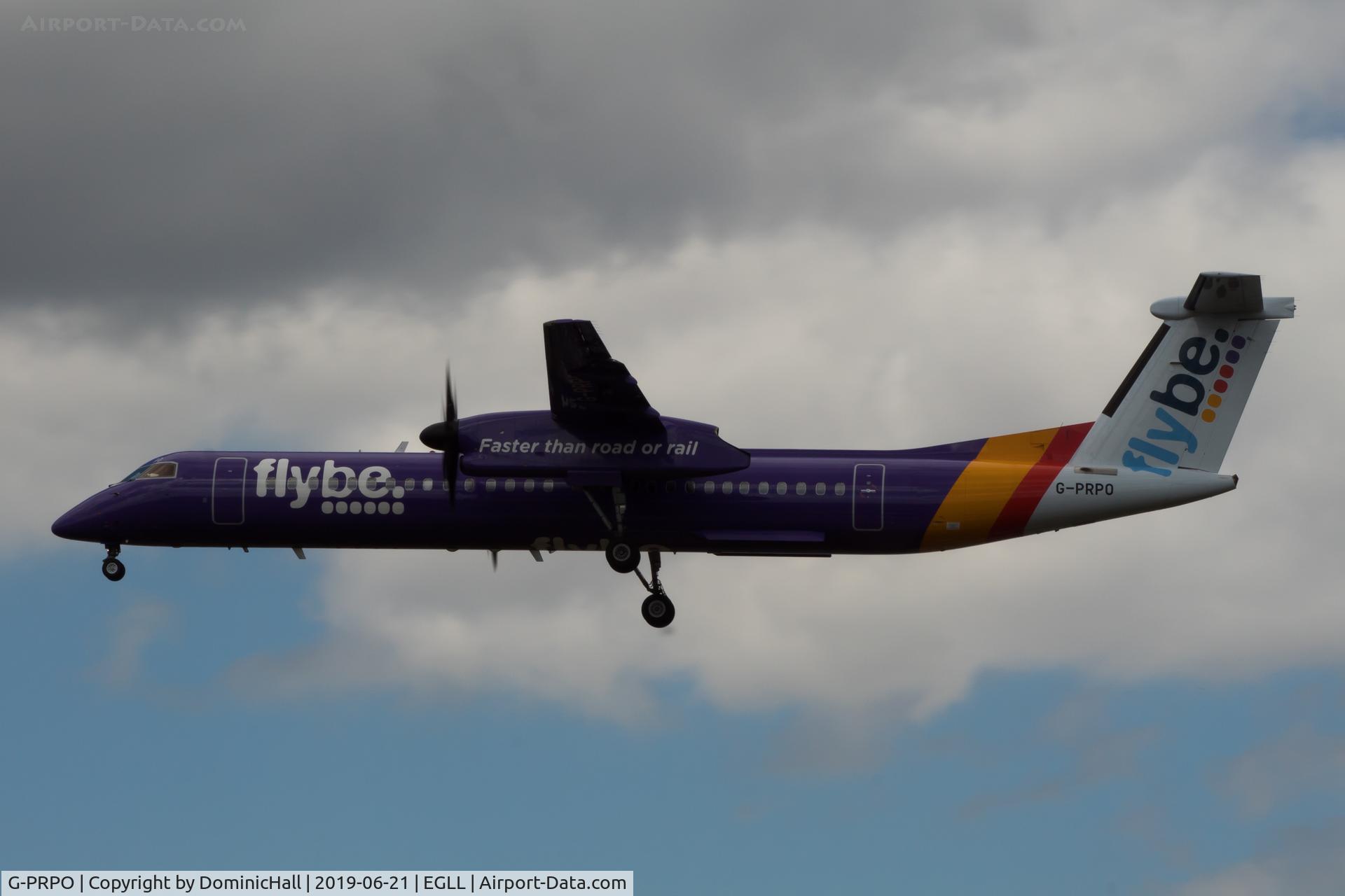 G-PRPO, 2008 Bombardier DHC-8-402 Dash 8 C/N 4214, Landing RWY 27L