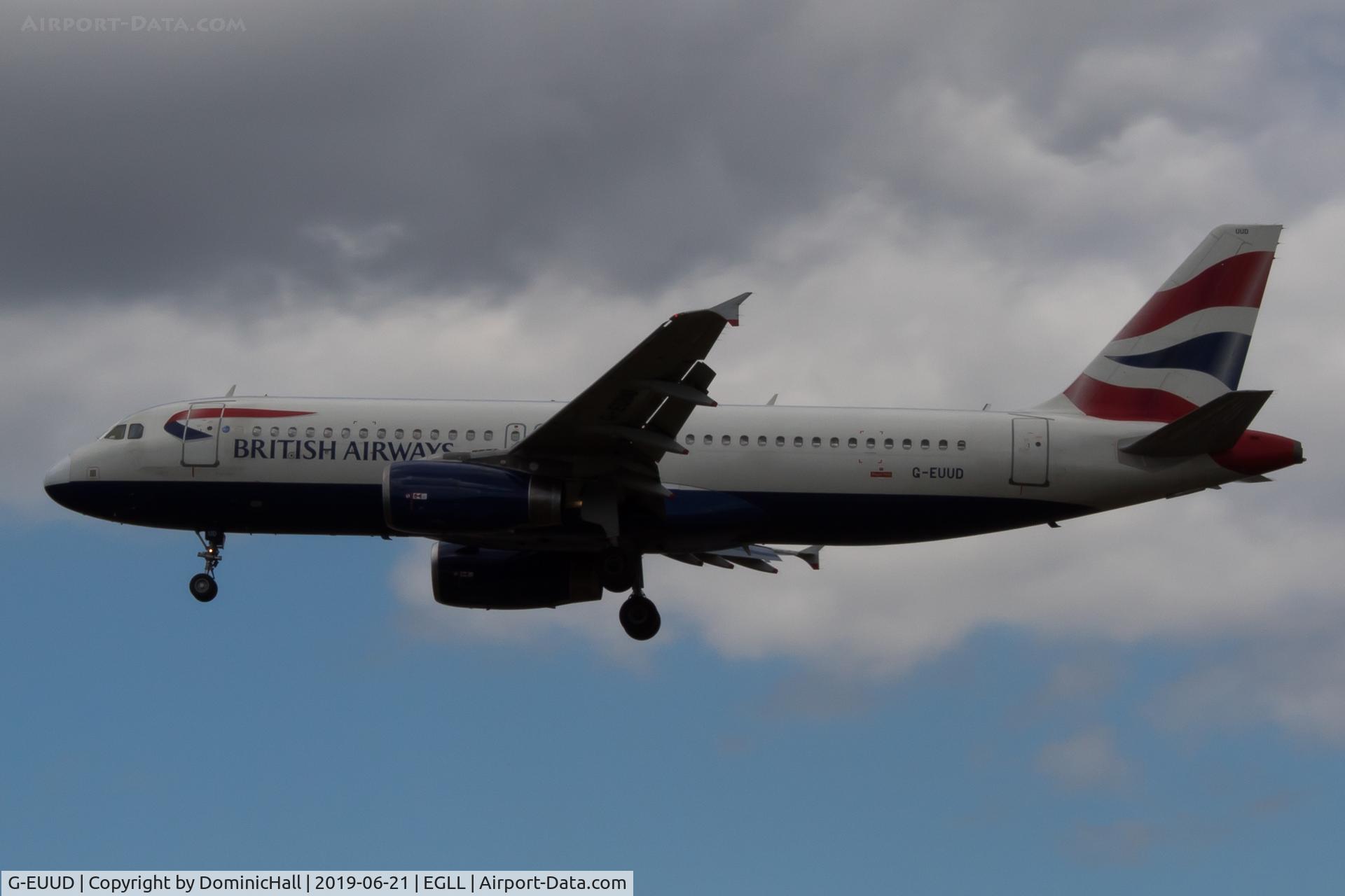 G-EUUD, 2002 Airbus A320-232 C/N 1760, Landing RWY 27L
