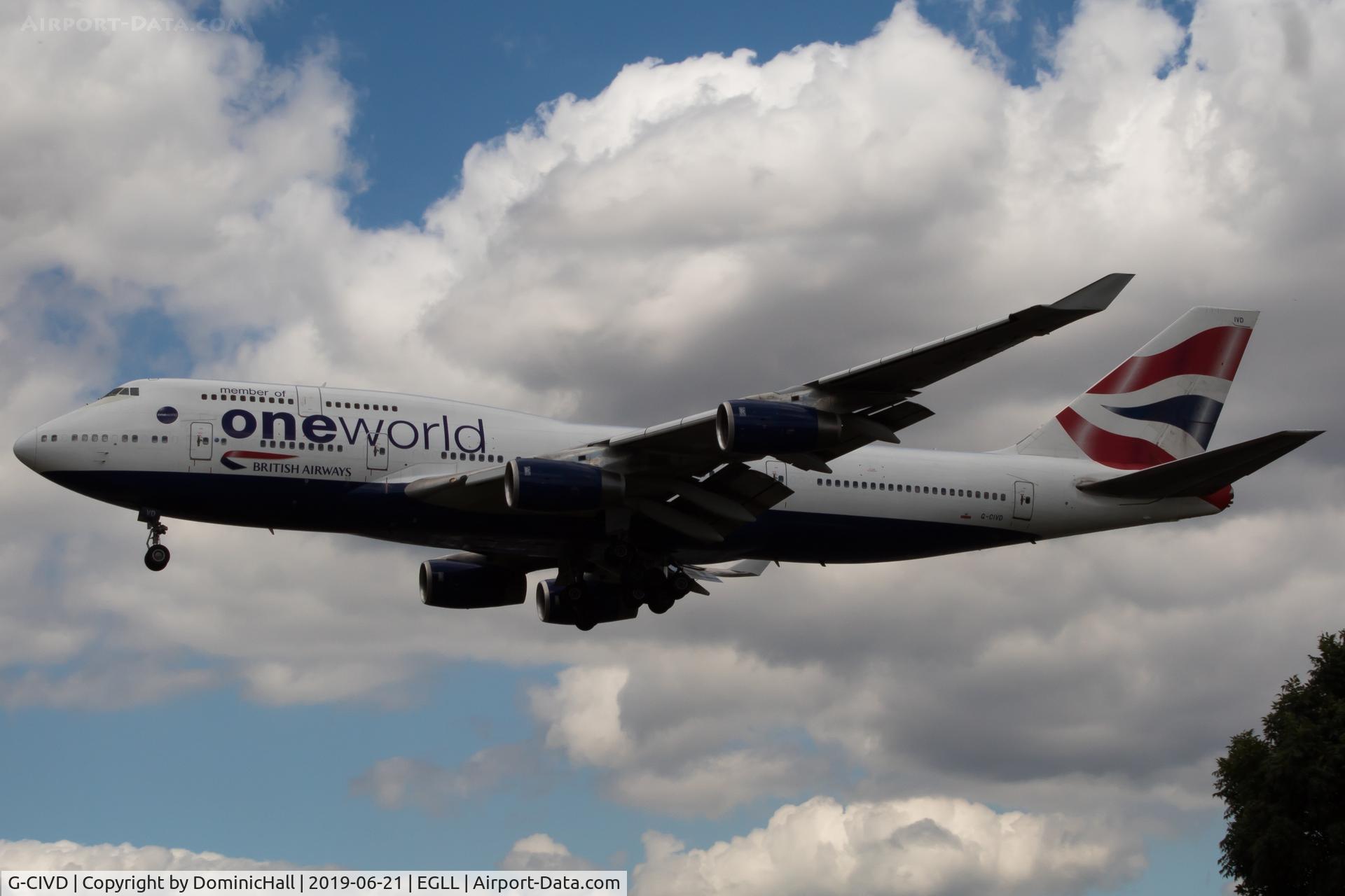 G-CIVD, 1994 Boeing 747-436 C/N 27349, Landing RWY 27L