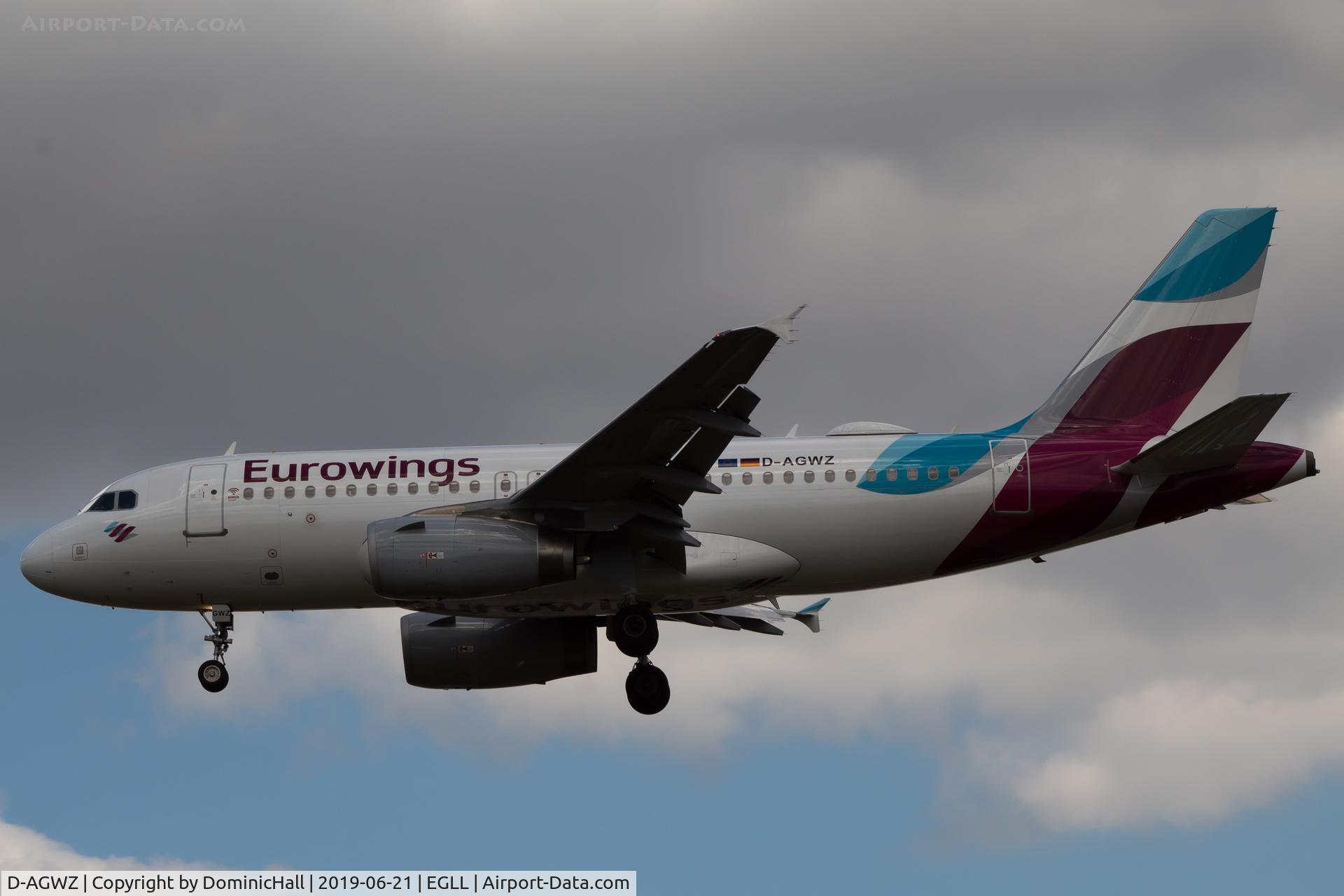 D-AGWZ, 2013 Airbus A319-132 C/N 5978, Landing RWY 27L