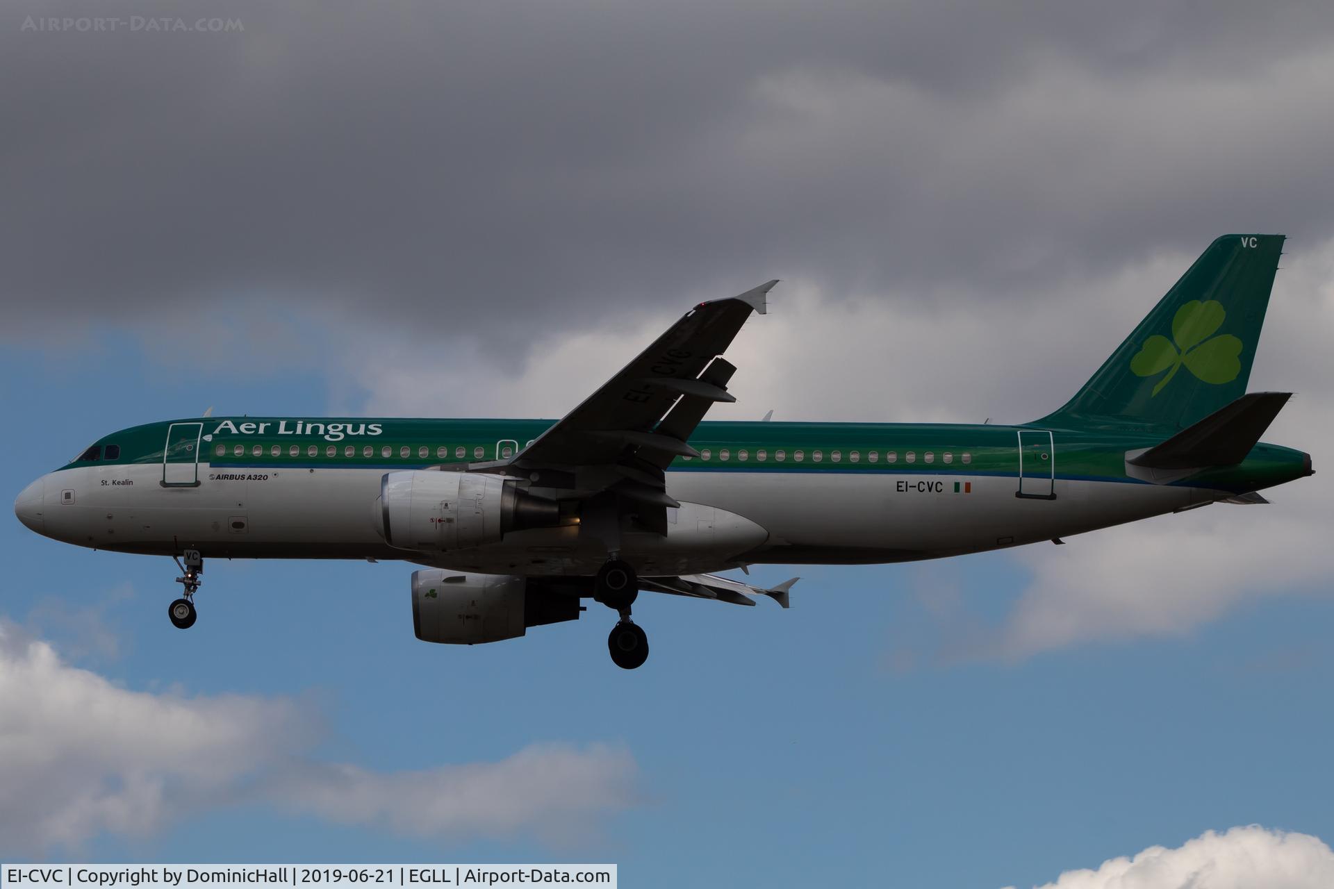 EI-CVC, 2001 Airbus A320-214 C/N 1443, Landing RWY 27L