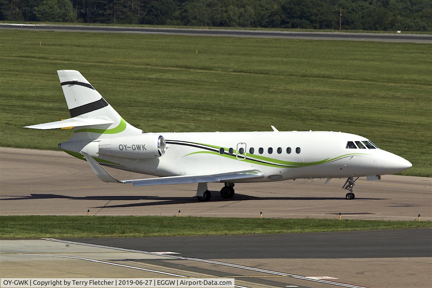 OY-GWK, 2013 Dassault Falcon 2000S C/N 715, at Luton