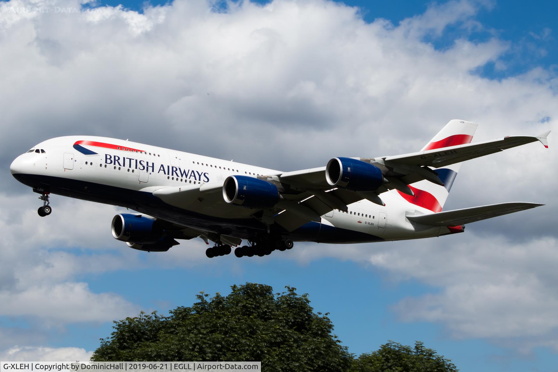 G-XLEH, 2014 Airbus A380-841 C/N 163, Landing RWY 27L