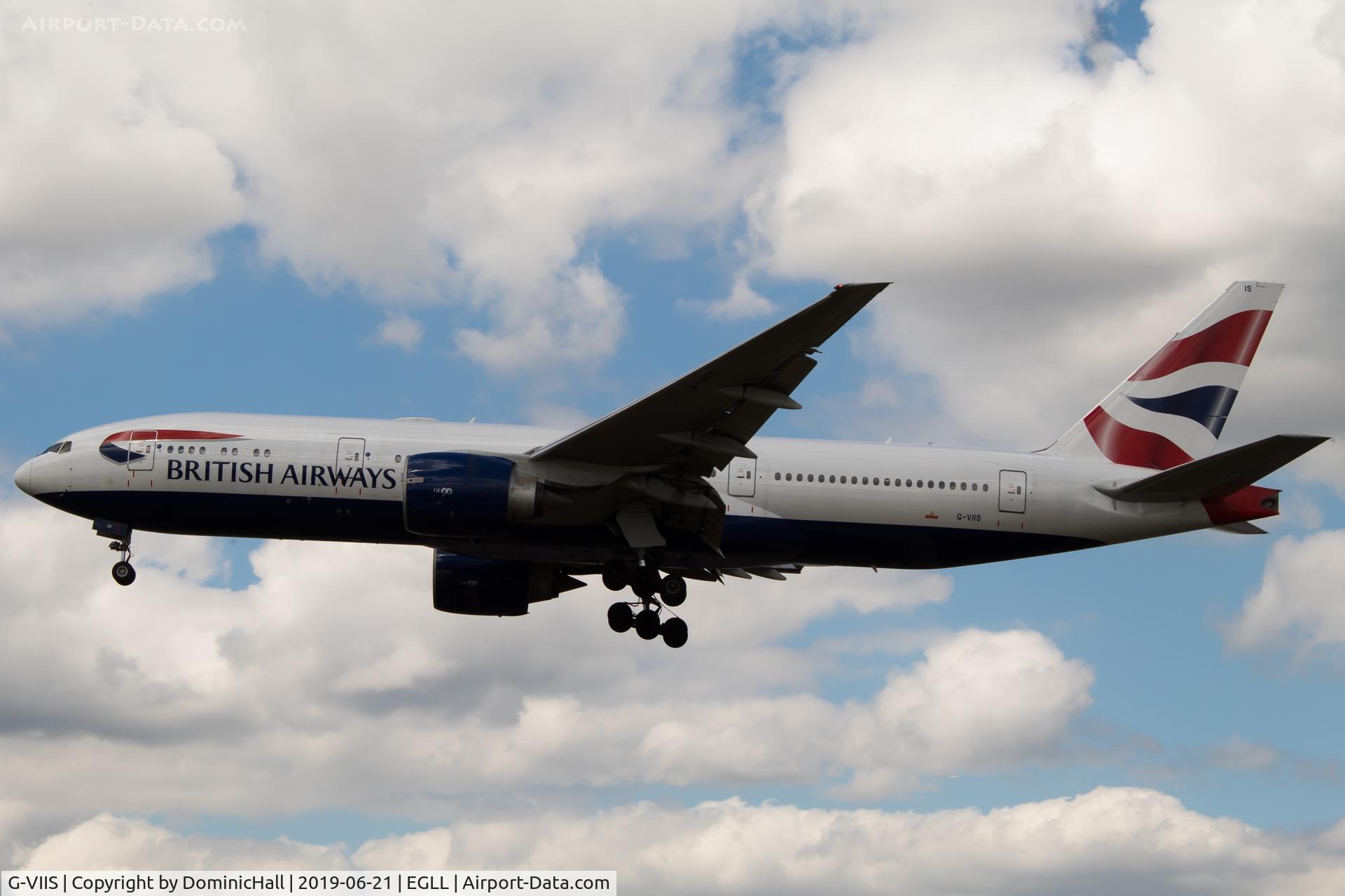 G-VIIS, 1999 Boeing 777-236/ER C/N 29323, Landing RWY 27L