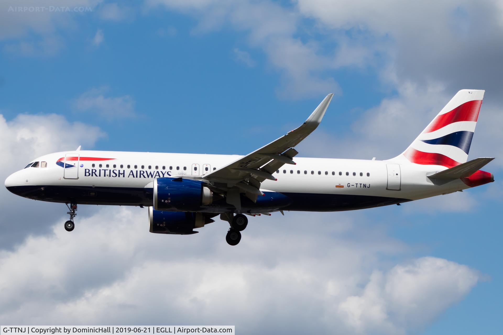 G-TTNJ, 2018 Airbus A320-251N C/N 8772, Landing RWY 27L