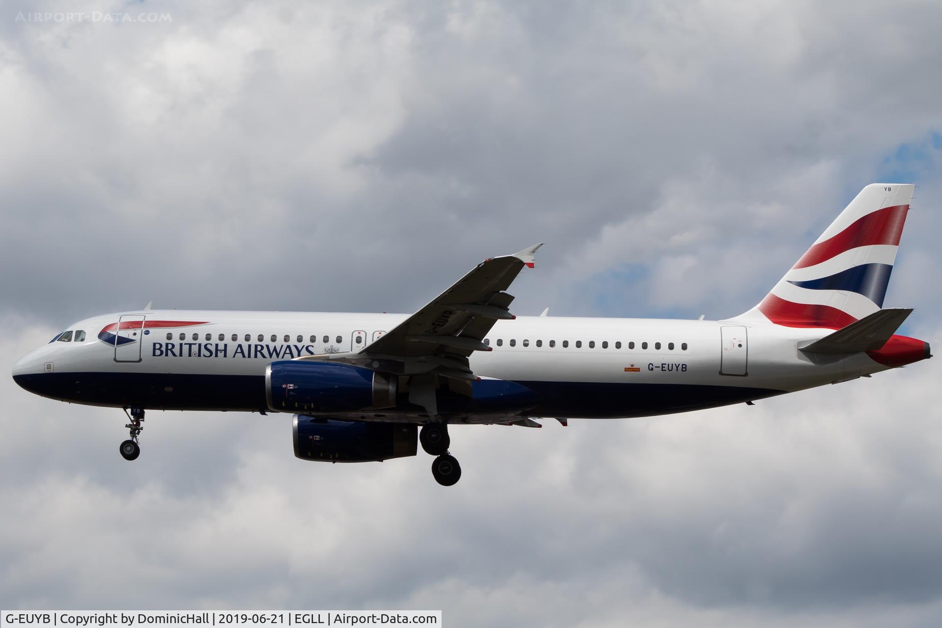G-EUYB, 2008 Airbus A320-232 C/N 3703, Landing RWY 27L