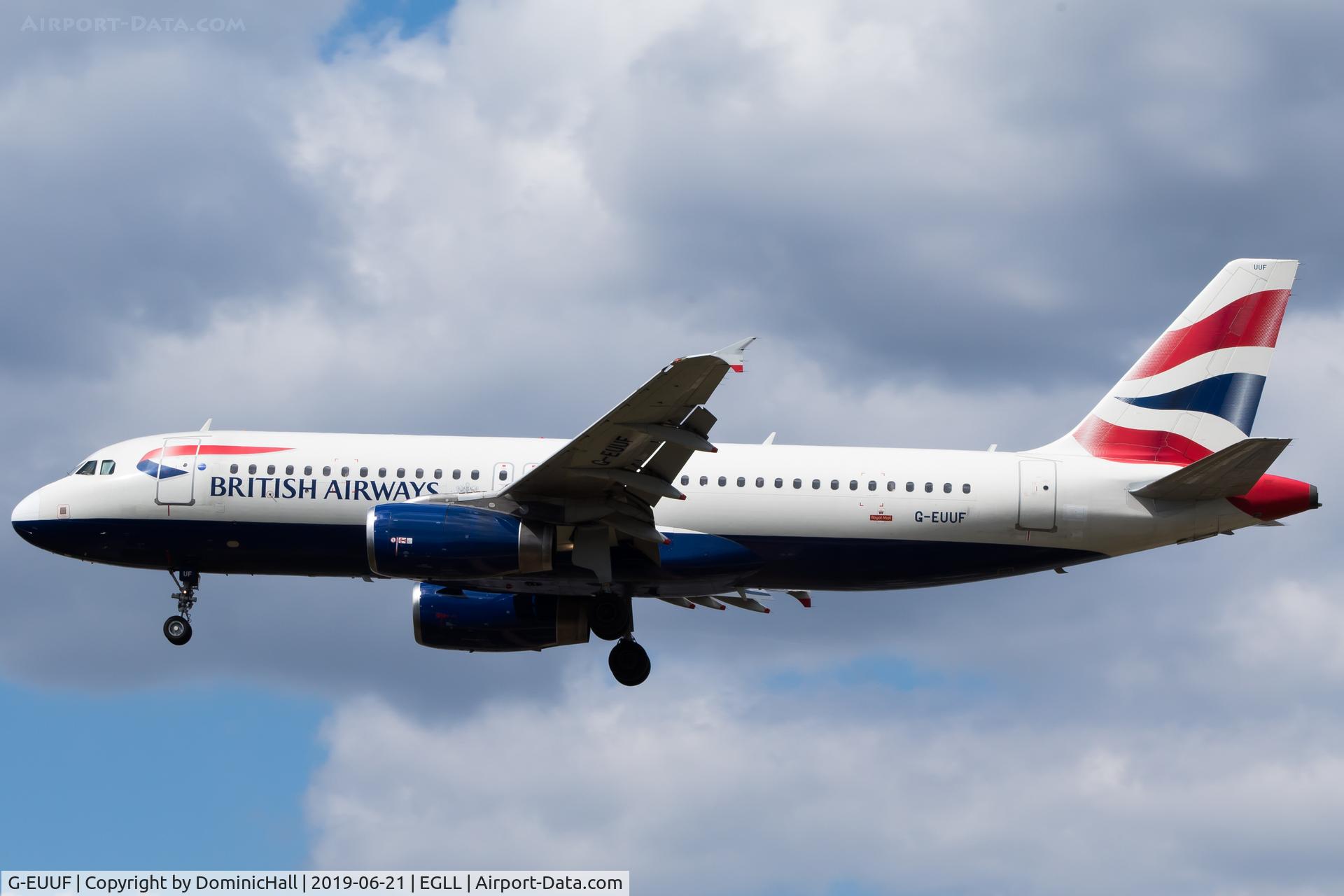 G-EUUF, 2002 Airbus A320-232 C/N 1814, Landing RWY 27L