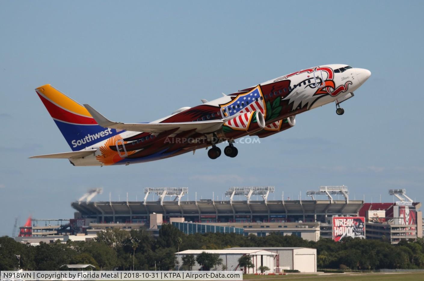 N918WN, 2008 Boeing 737-7H4 C/N 29843, TPA spotting