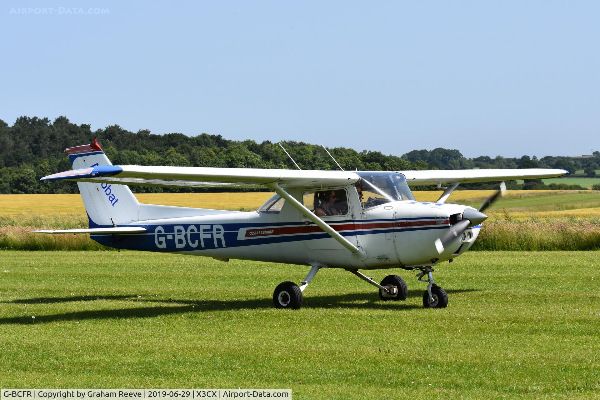 G-BCFR, 1974 Reims FRA150L Aerobat C/N 0244, Just landed at Northrepps.