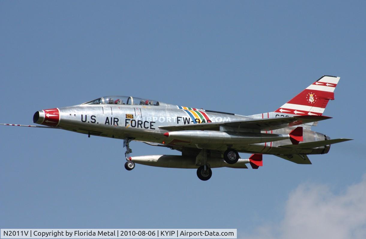 N2011V, 1958 North American F-100F Super Sabre C/N 243-224, Thunder Over Michigan 2010