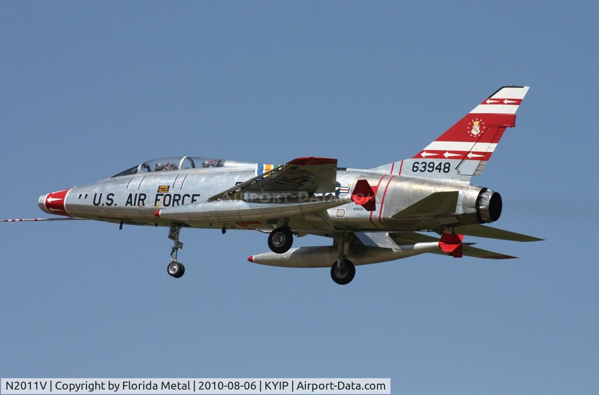 N2011V, 1958 North American F-100F Super Sabre C/N 243-224, Thunder Over Michigan 2010
